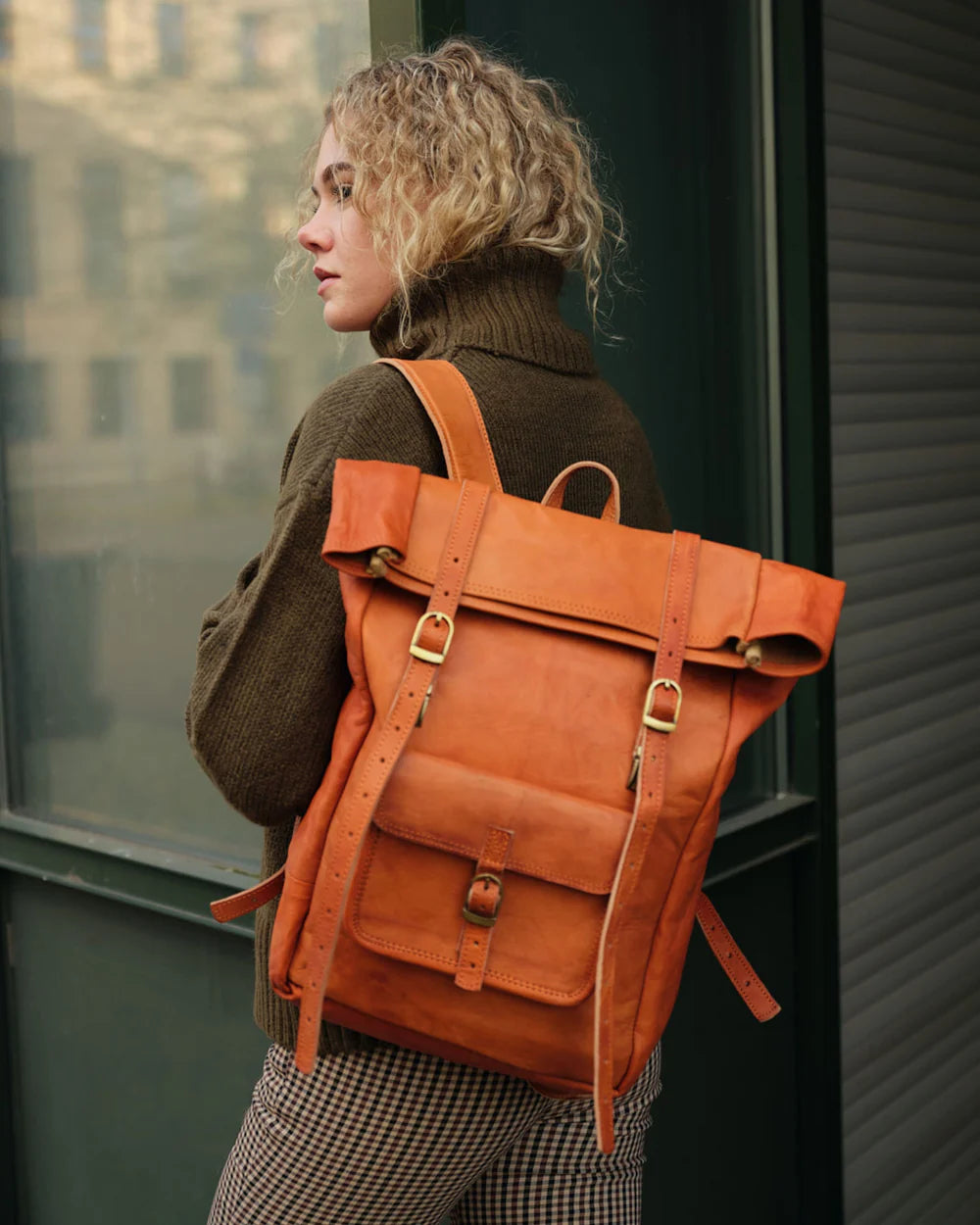 berliner-bags-leeds-m-sac-dos-cuir-marron image 2