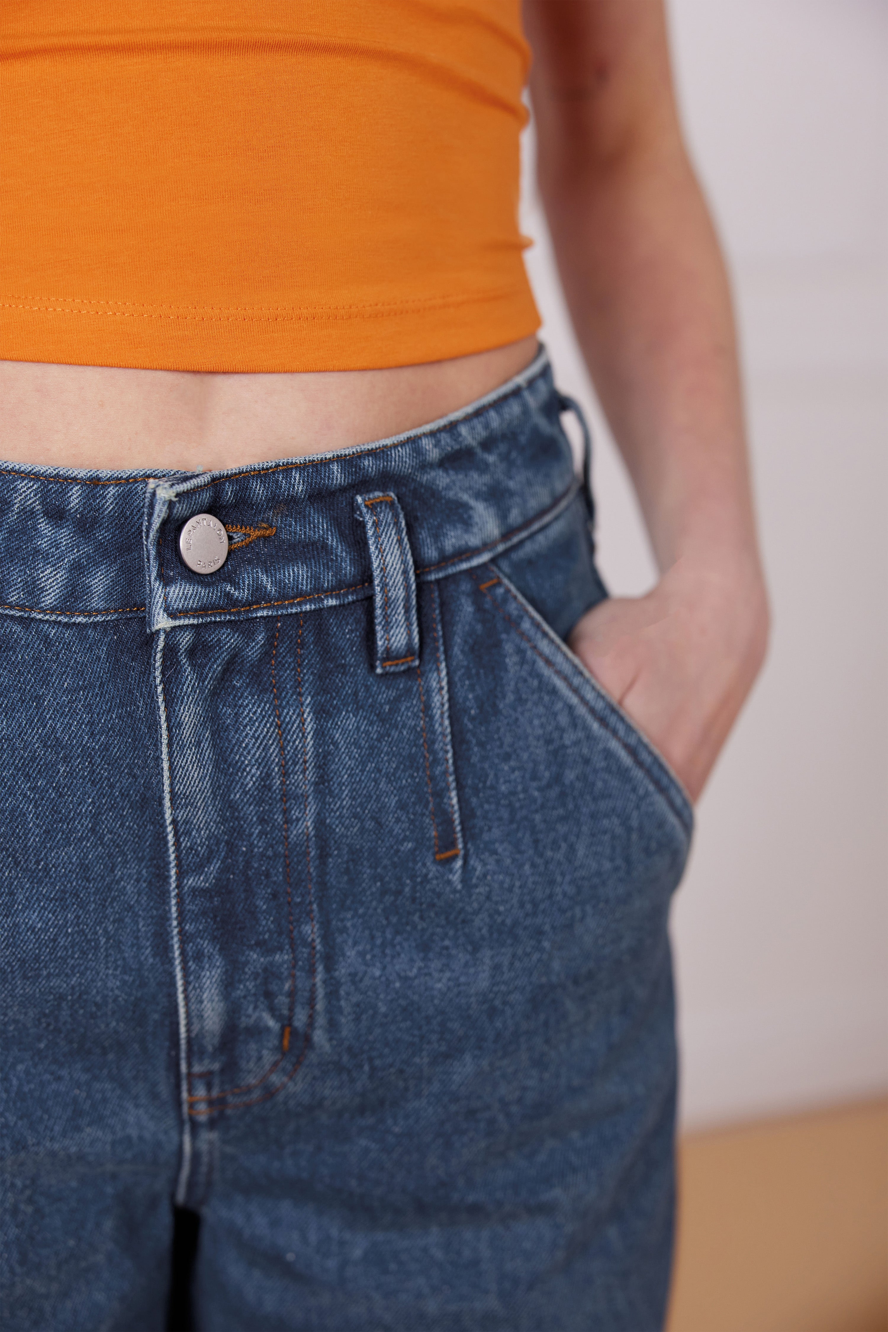 le-pantalon-jeans-femme-jean-large-middle-blue-coton image 2