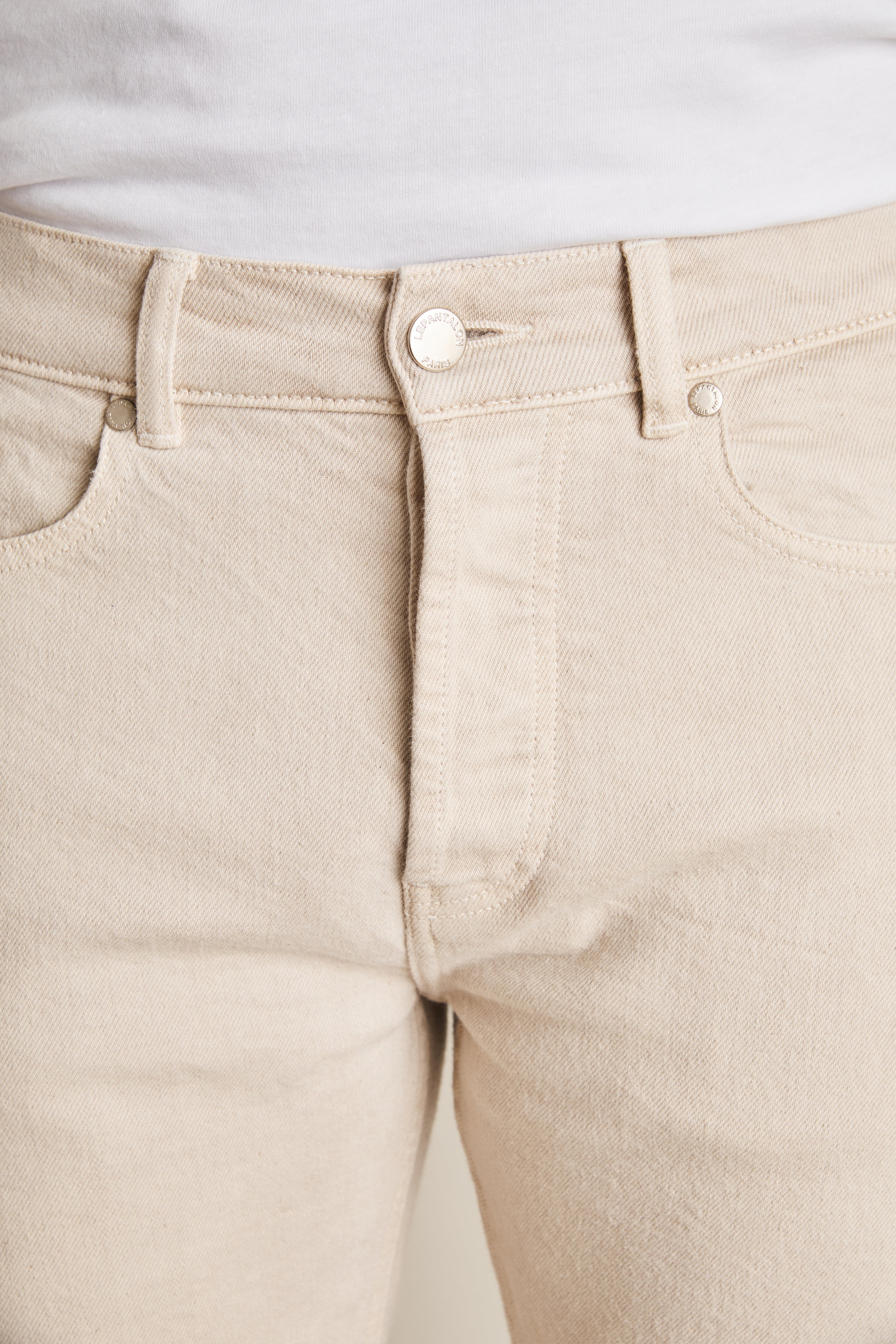 le-pantalon-jean-classique-sable-jean-homme-semi-slim image 6