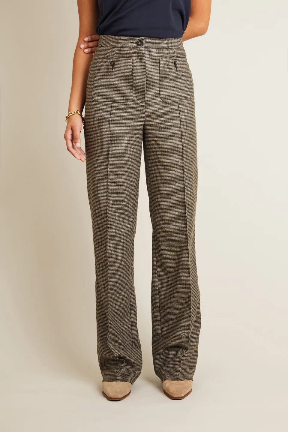 le-pantalon-cargo-pied-de-puce-flanelle-laine-poches-plaqu-es image 1
