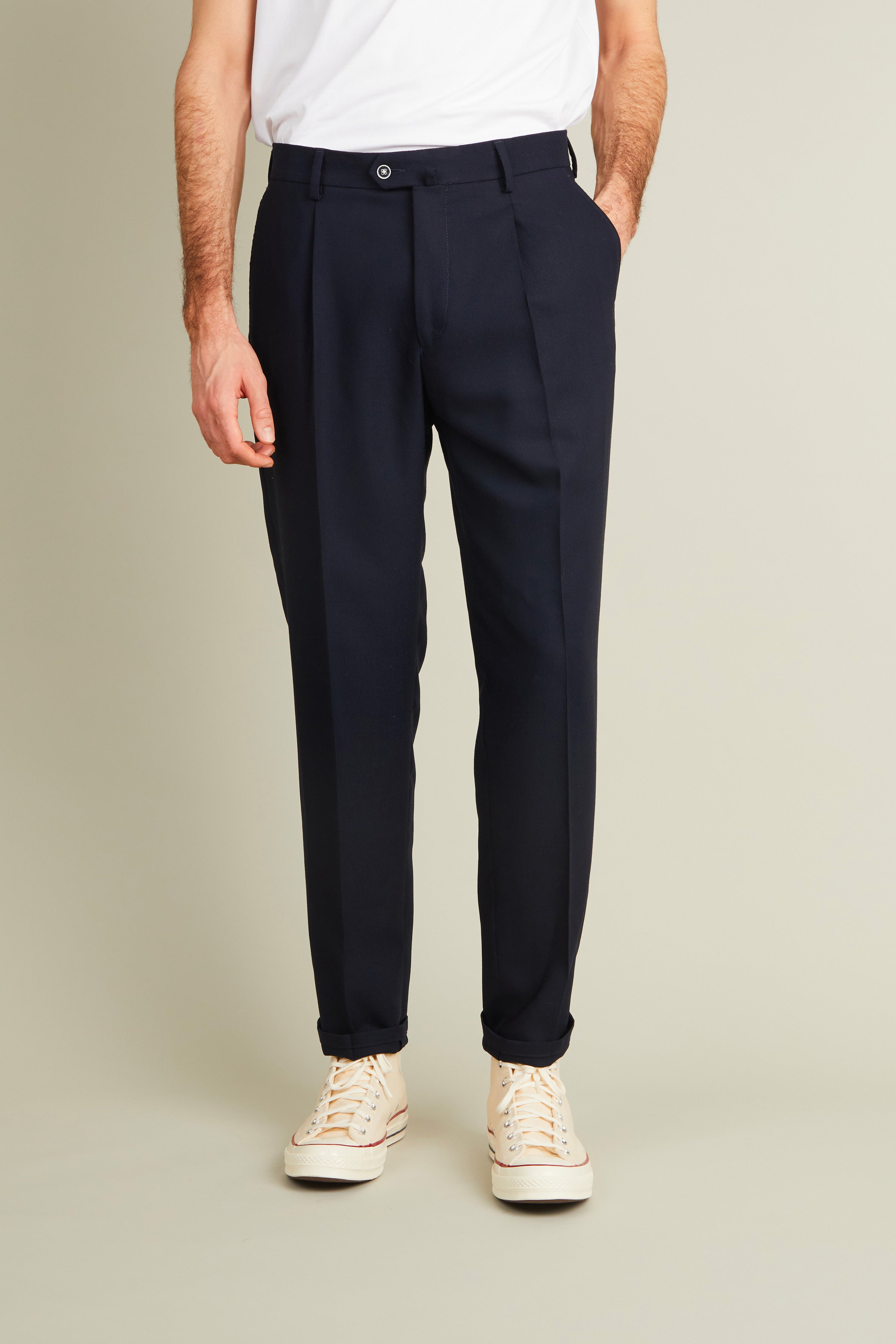 le-pantalon-travel-pantalon-bleu-marine-100-laine-infroissable image 1