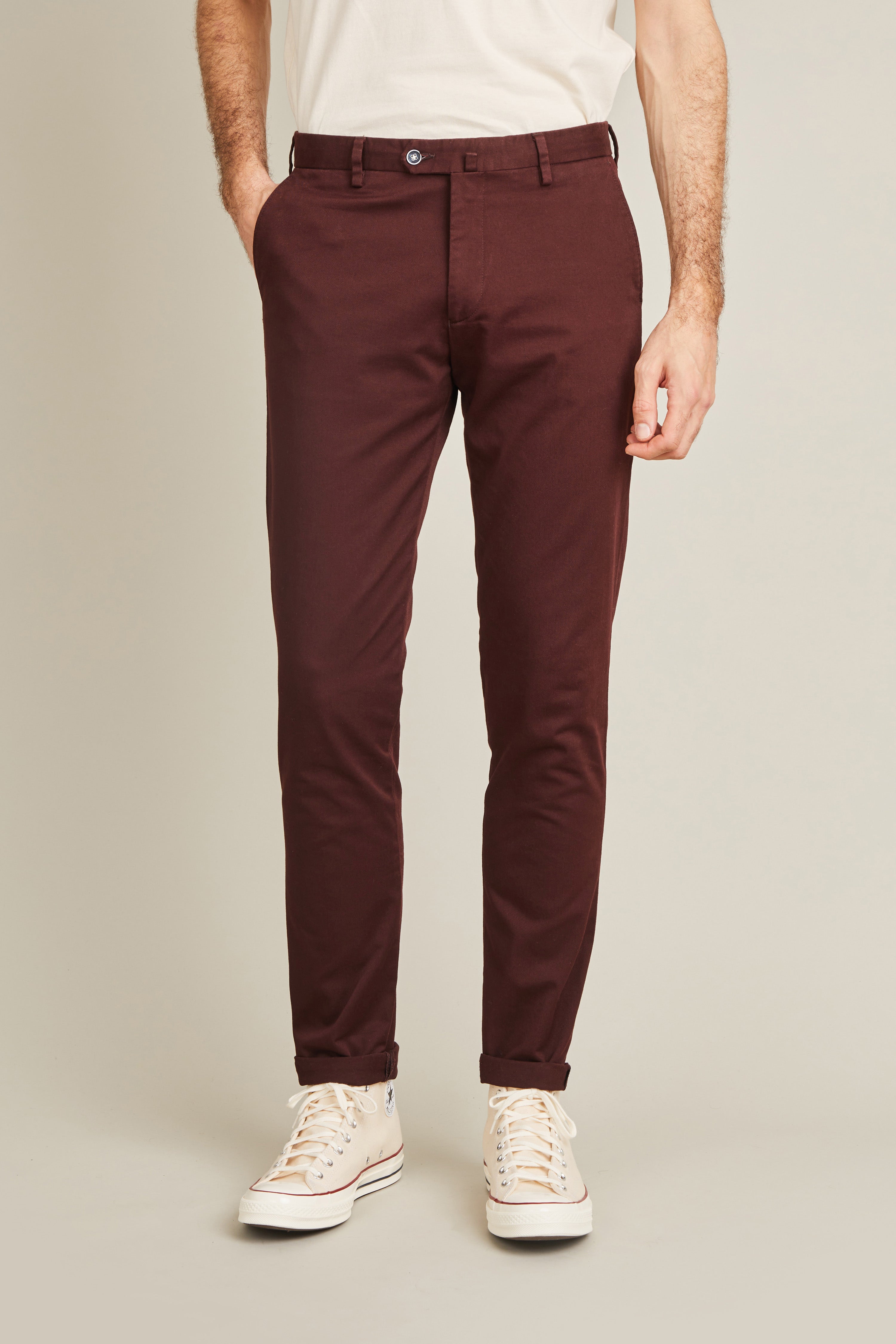 le-pantalon-chinos-homme-chino-lie-de-vin-bordeaux-semi-slim image 1