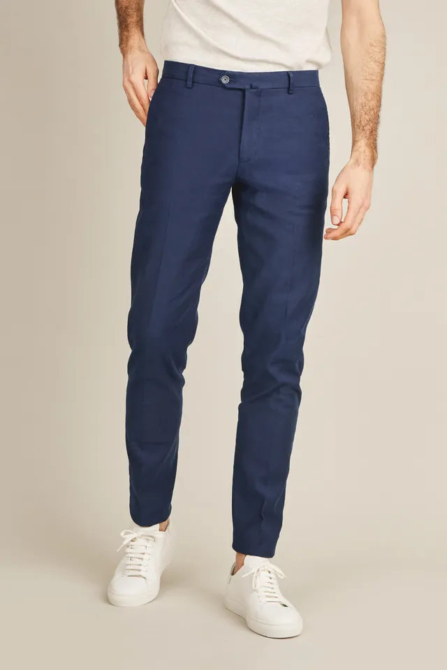 le-pantalon-chinos-fm-lpcl-11-chino-lin-bleu-marine image 1