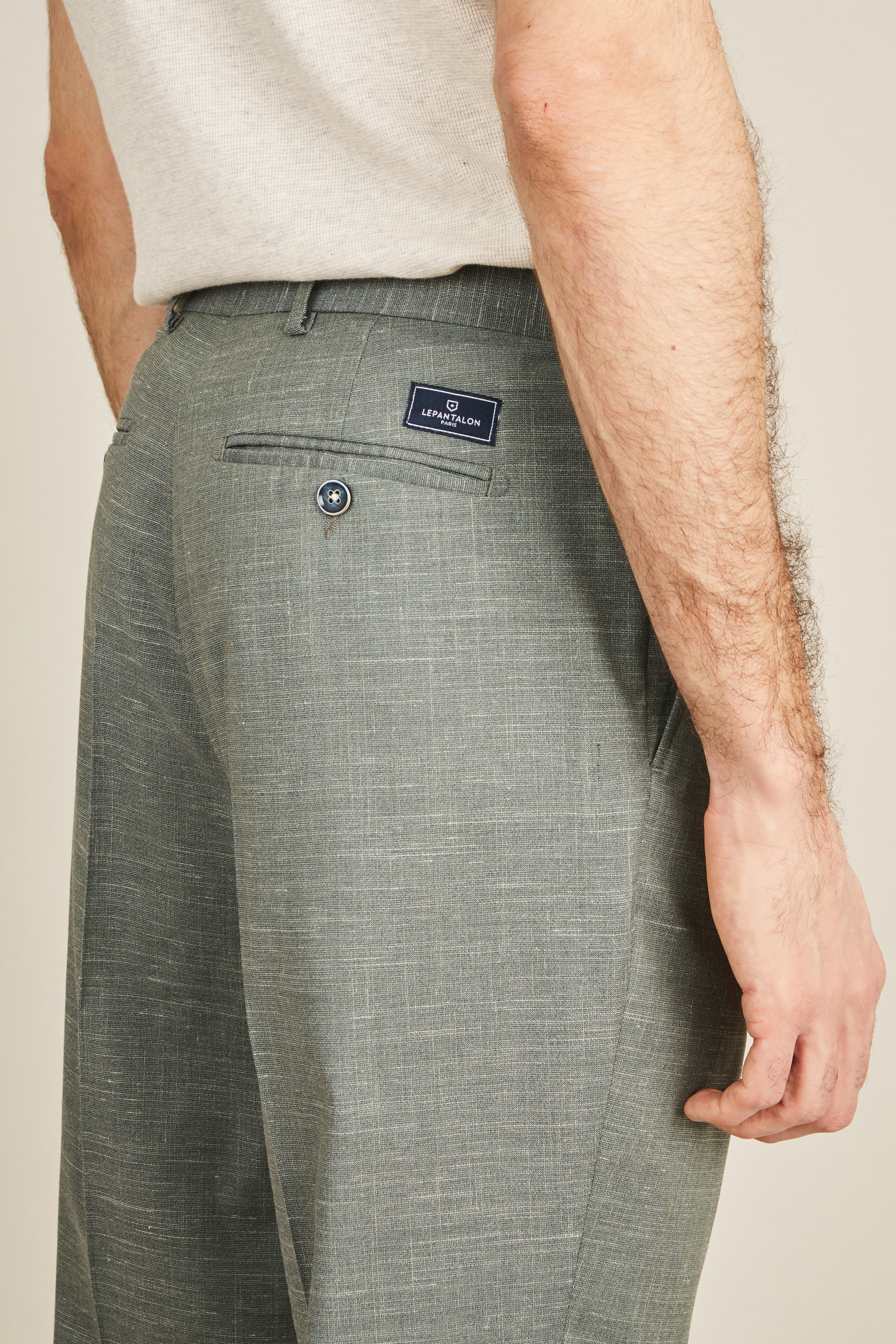 le-pantalon-fm-lpp-10-pantalon-pinces-vert-laine-lin-soie image 7