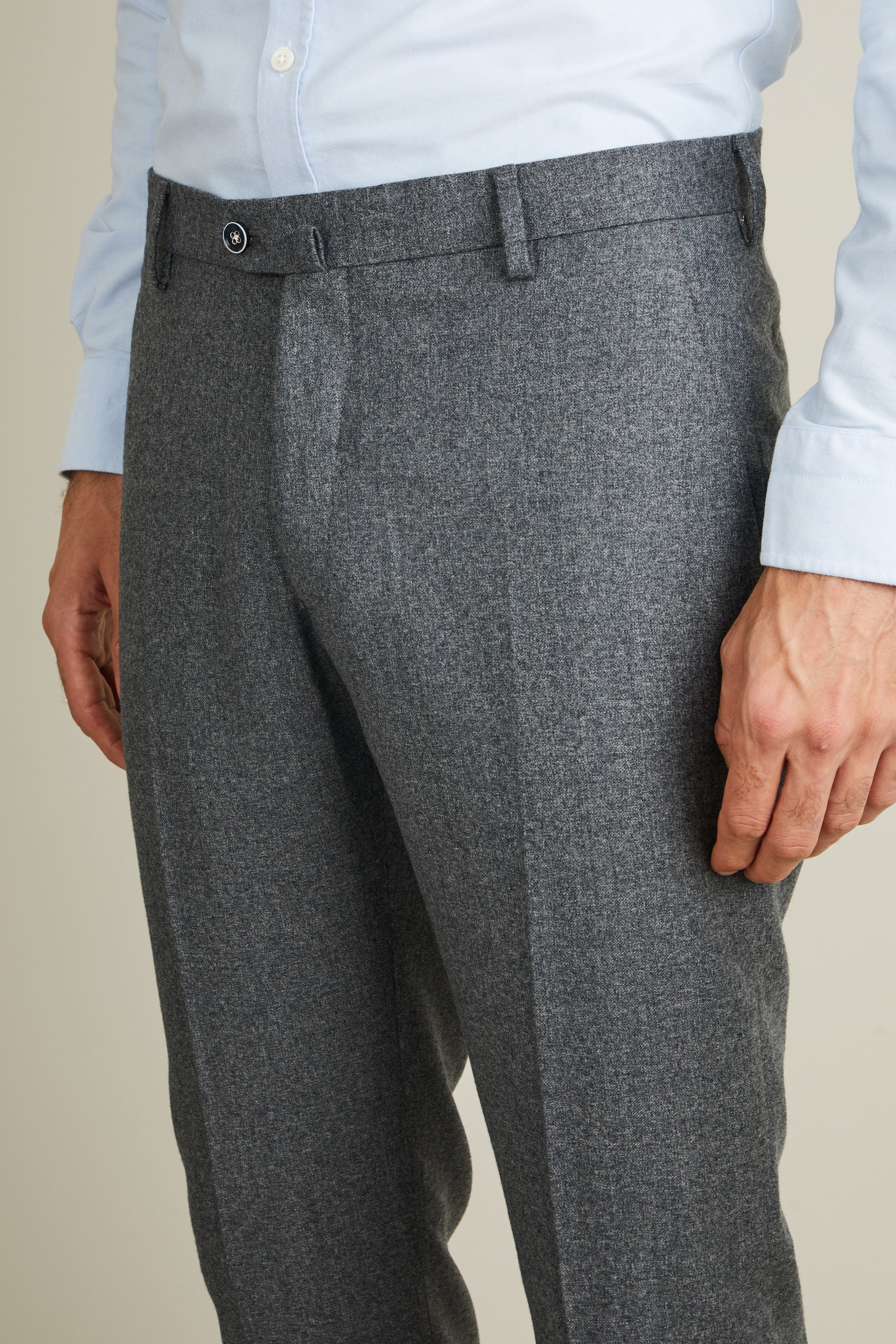 le-pantalon-flanelle-homme-pantalon-gris-chin-laine-m-rinos image 2
