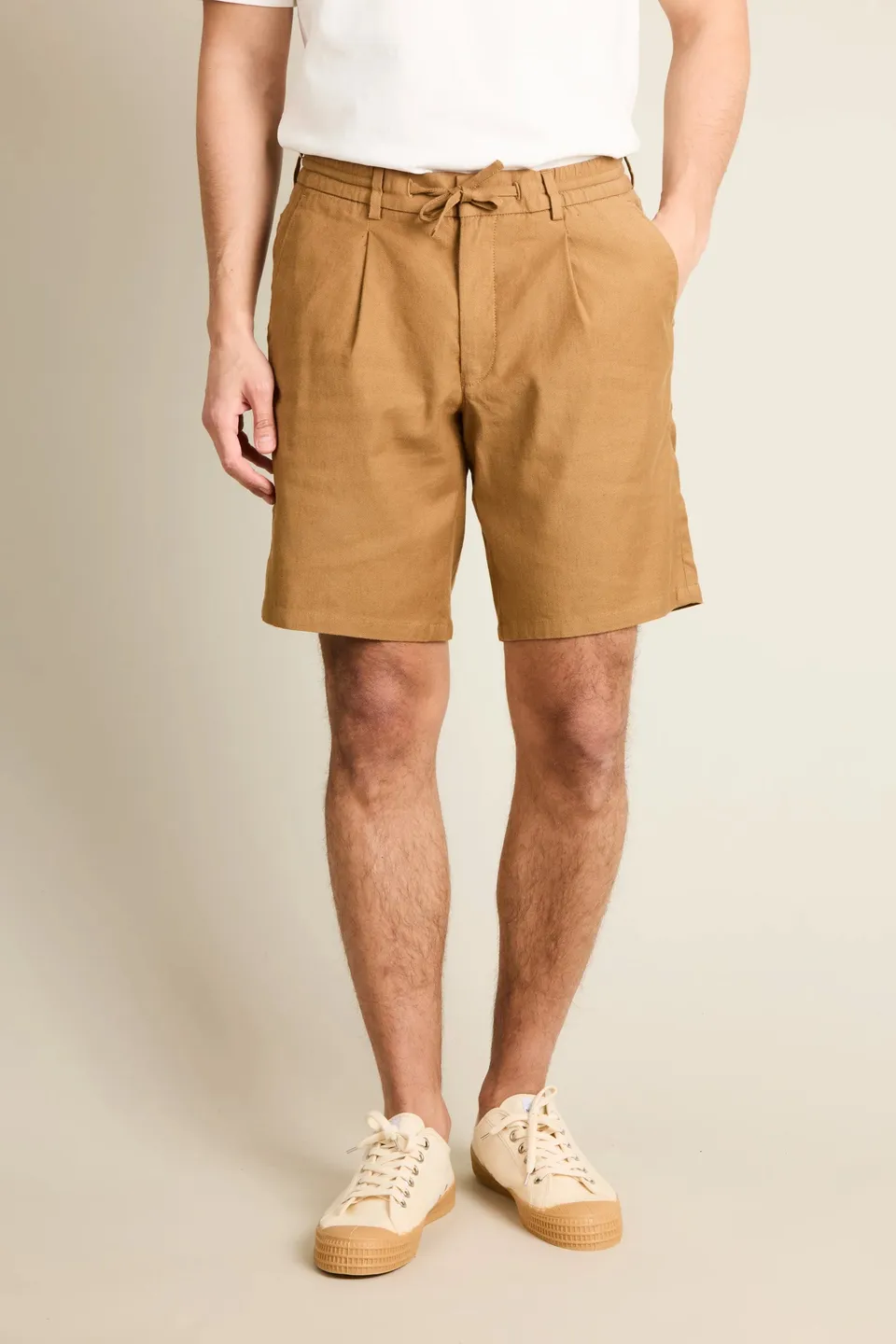 le-pantalon-bermuda-coton-lin-caramel-short-homme image 1