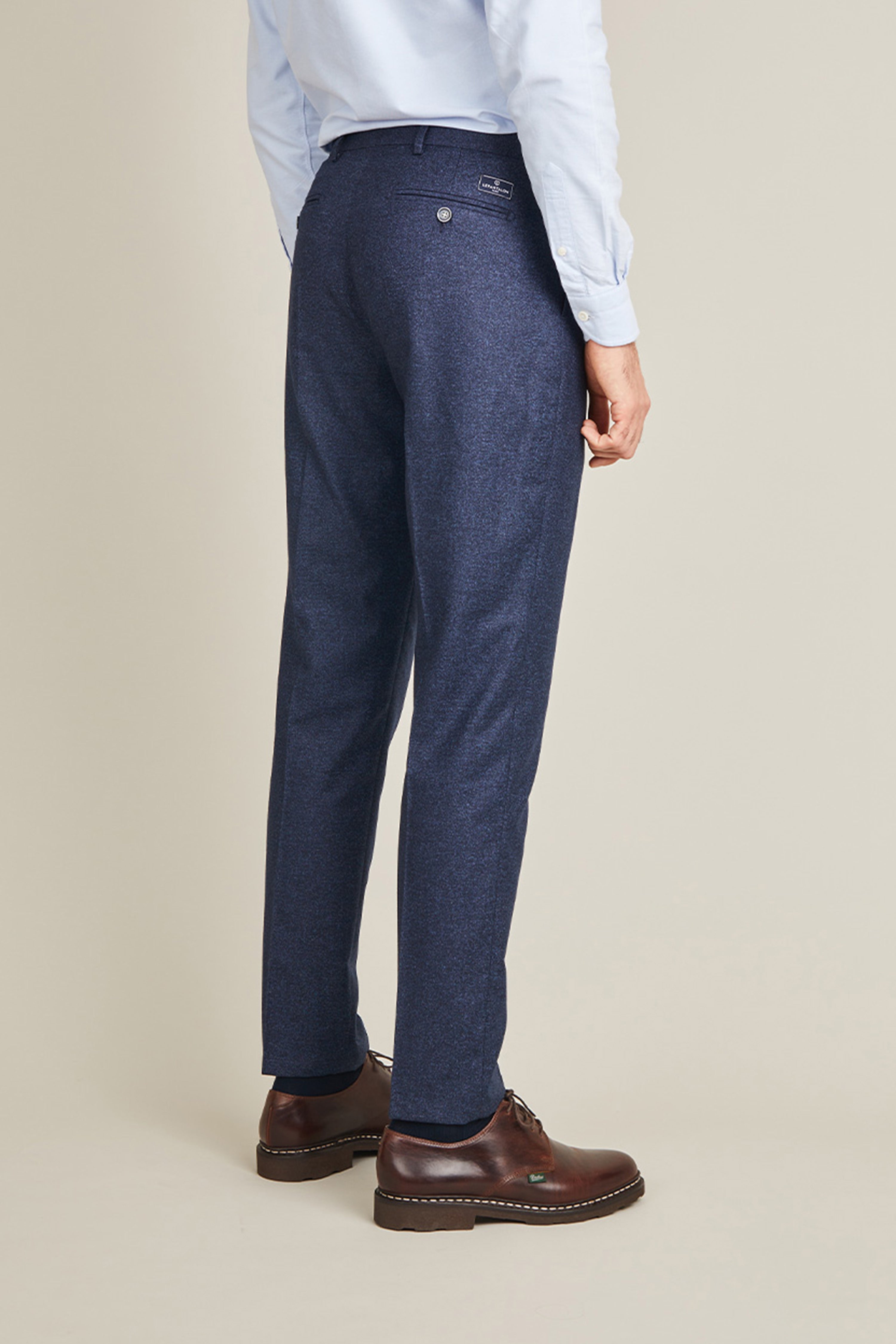 le-pantalon-flanelle-pantalon-pinces-bleu-marine-laine image 4