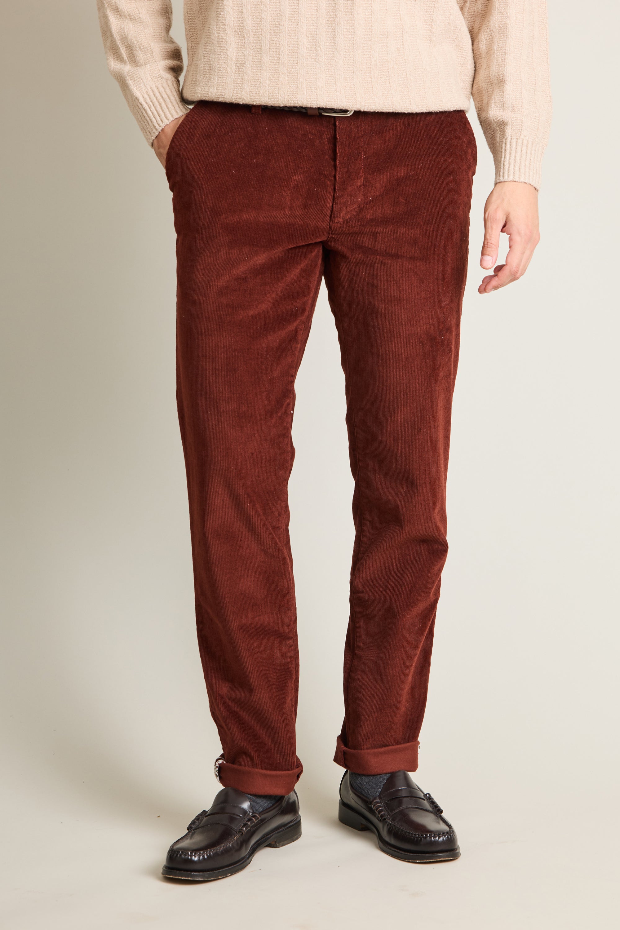 le-pantalon-chinos-homme-chino-velours-pantalon-terracotta-stretch image 5