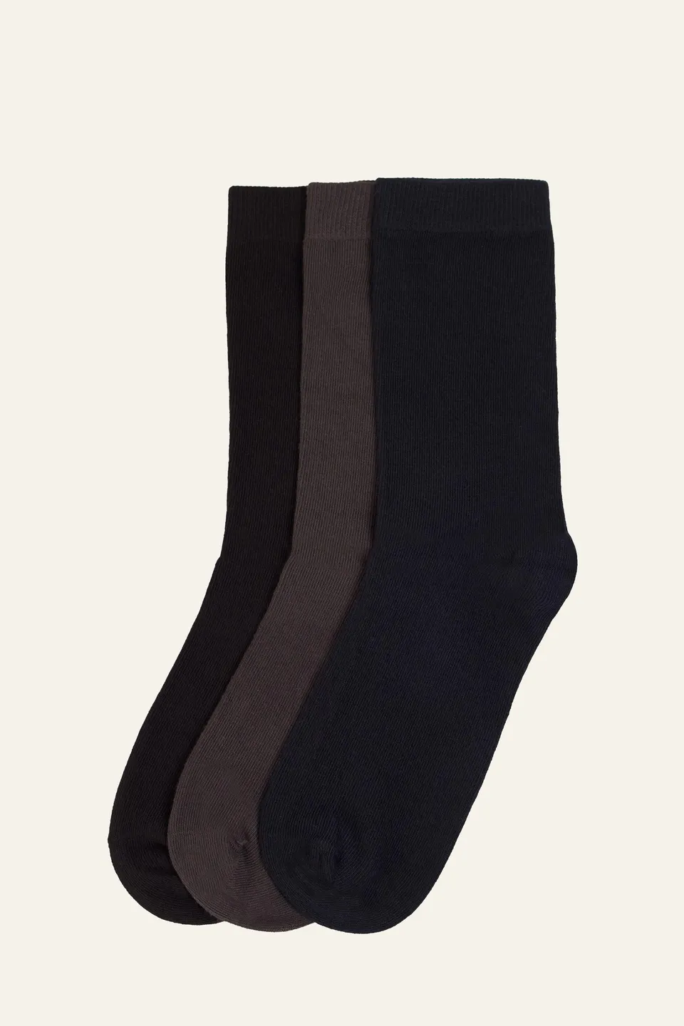le-pantalon-pack-3-chaussettes-femme-noir-gris-bleu-coton-bio image 1