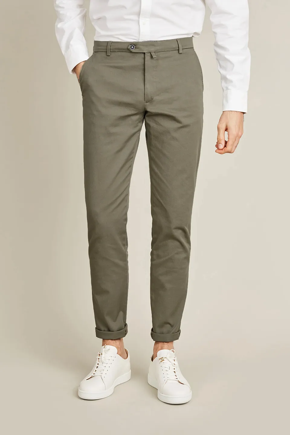 le-pantalon-chinos-fm-lpc-3-chino-kaki-coton-stretch image 1