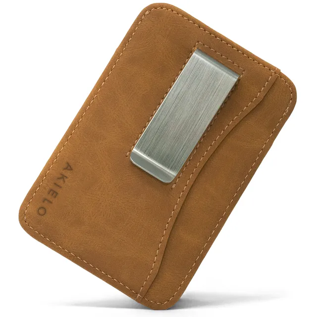 akielo-charlie-portefeuille-cuir-homme-clip-tan image 1