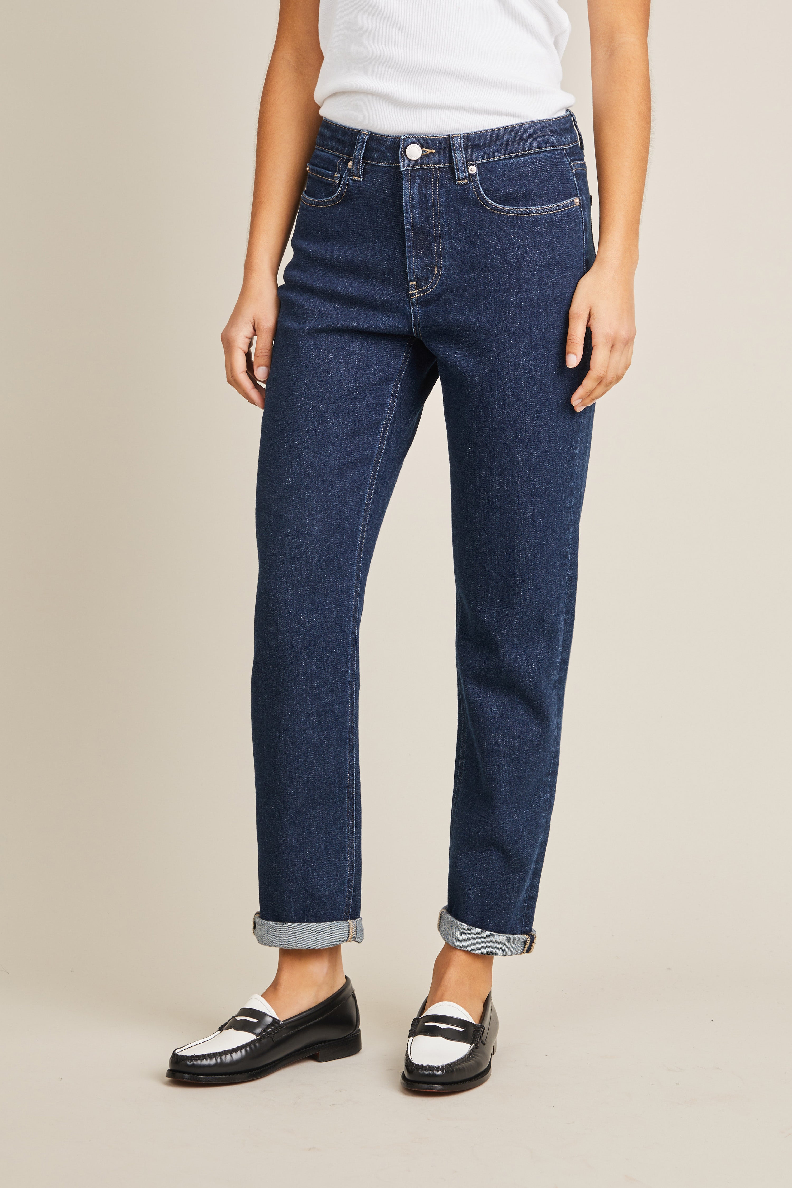 le-pantalon-jeans-femme-jean-girlfriend-bleu-coton-recycl image 5