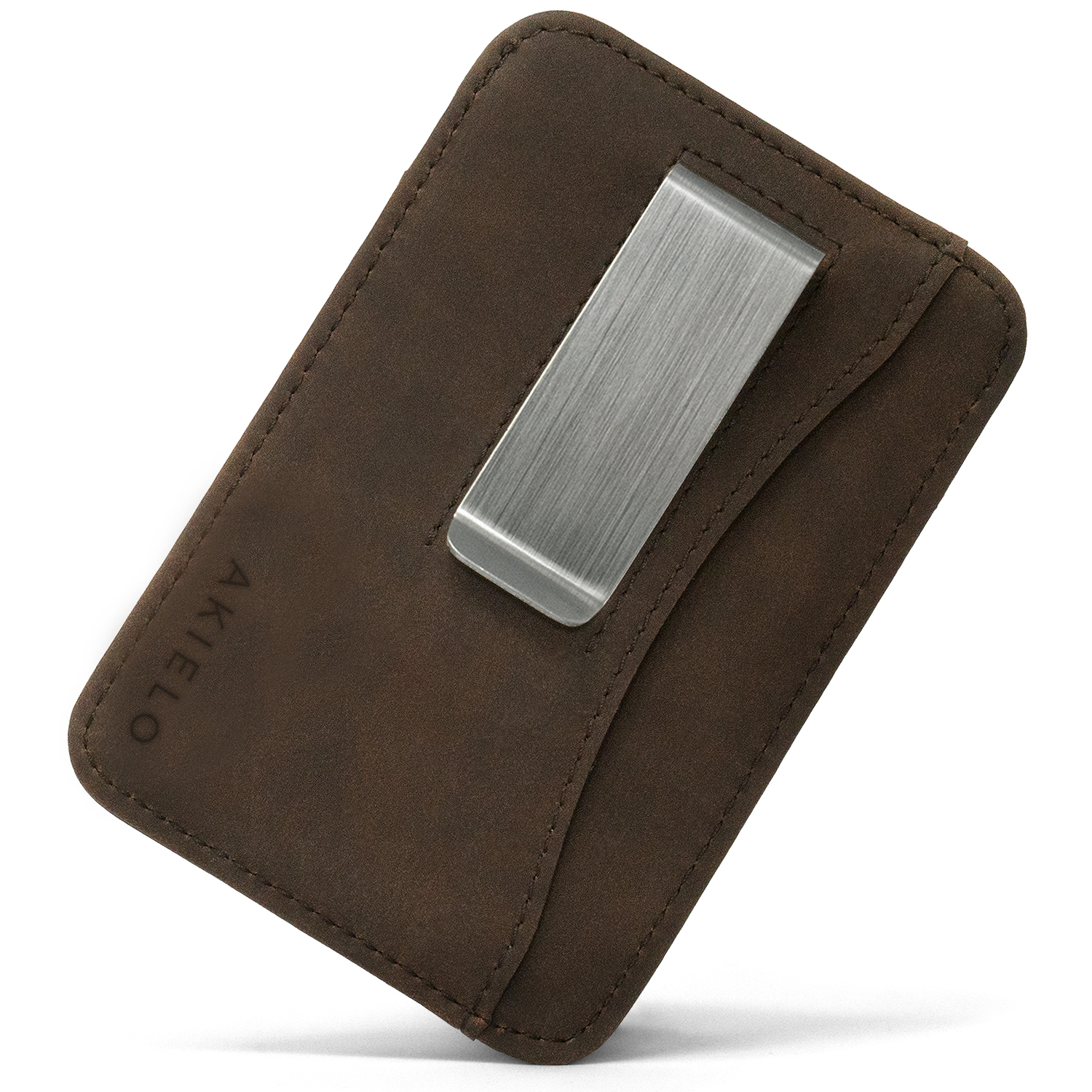 akielo-charlie-collection-dark-mocha-clip-portefeuille-pince image 1