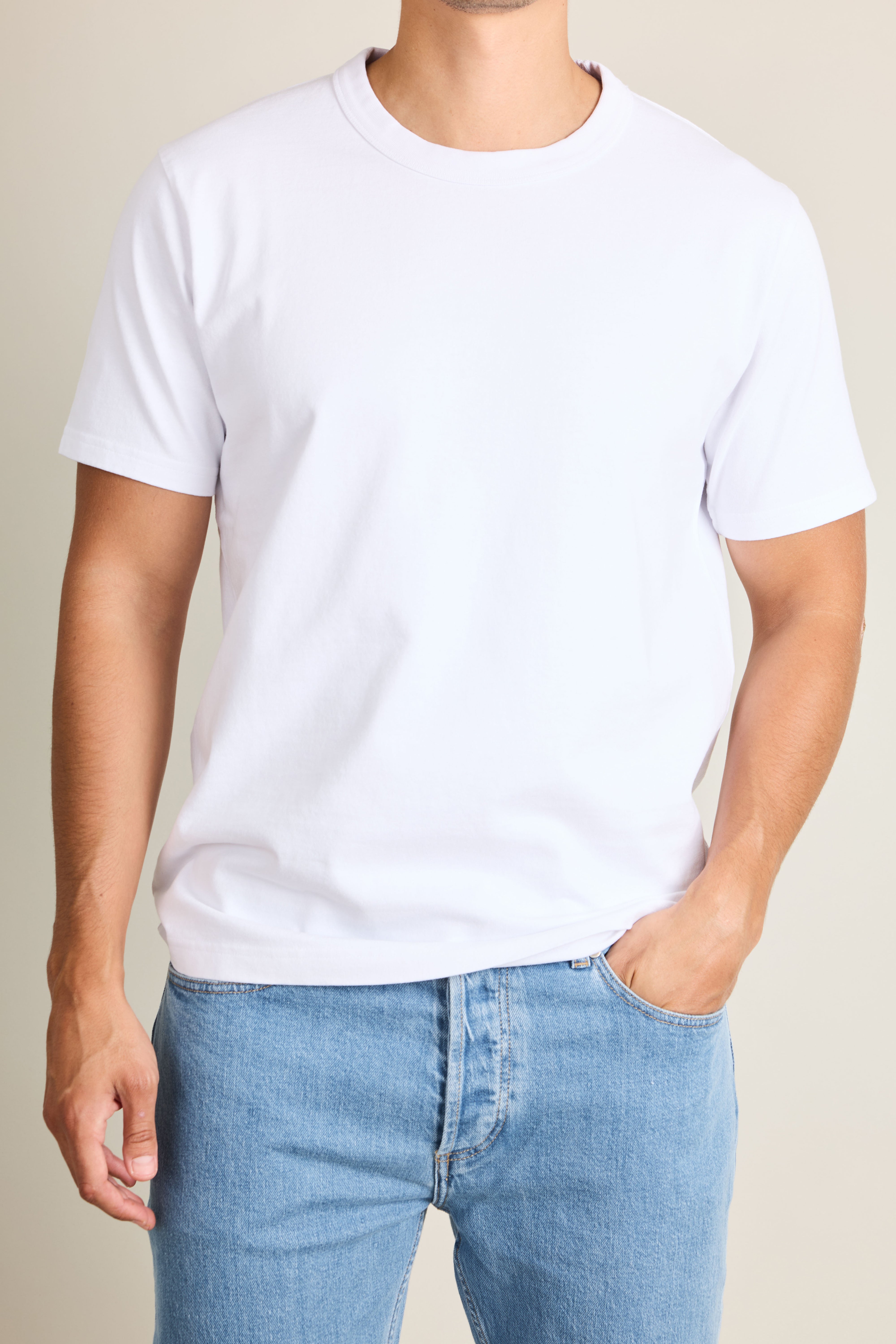 le-pantalon-t-shirts-homme-tee-shirt-coton-epais-blanc-100-coton image 5