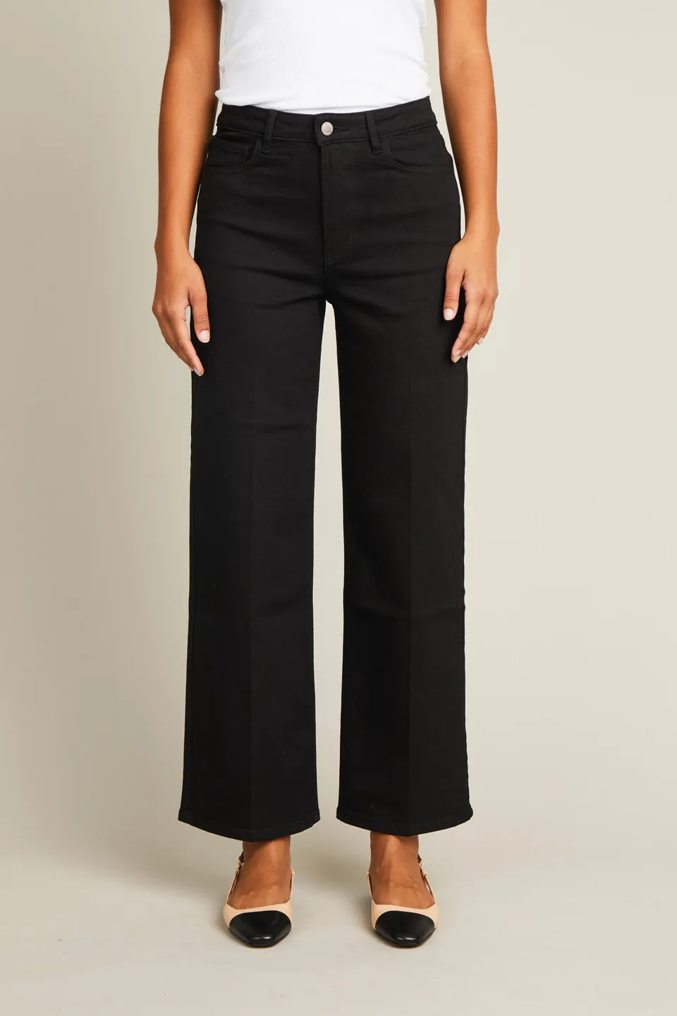 le-pantalon-flare-fm-lpwd-26-jean-femme-noir-coton-7-8-me image 1