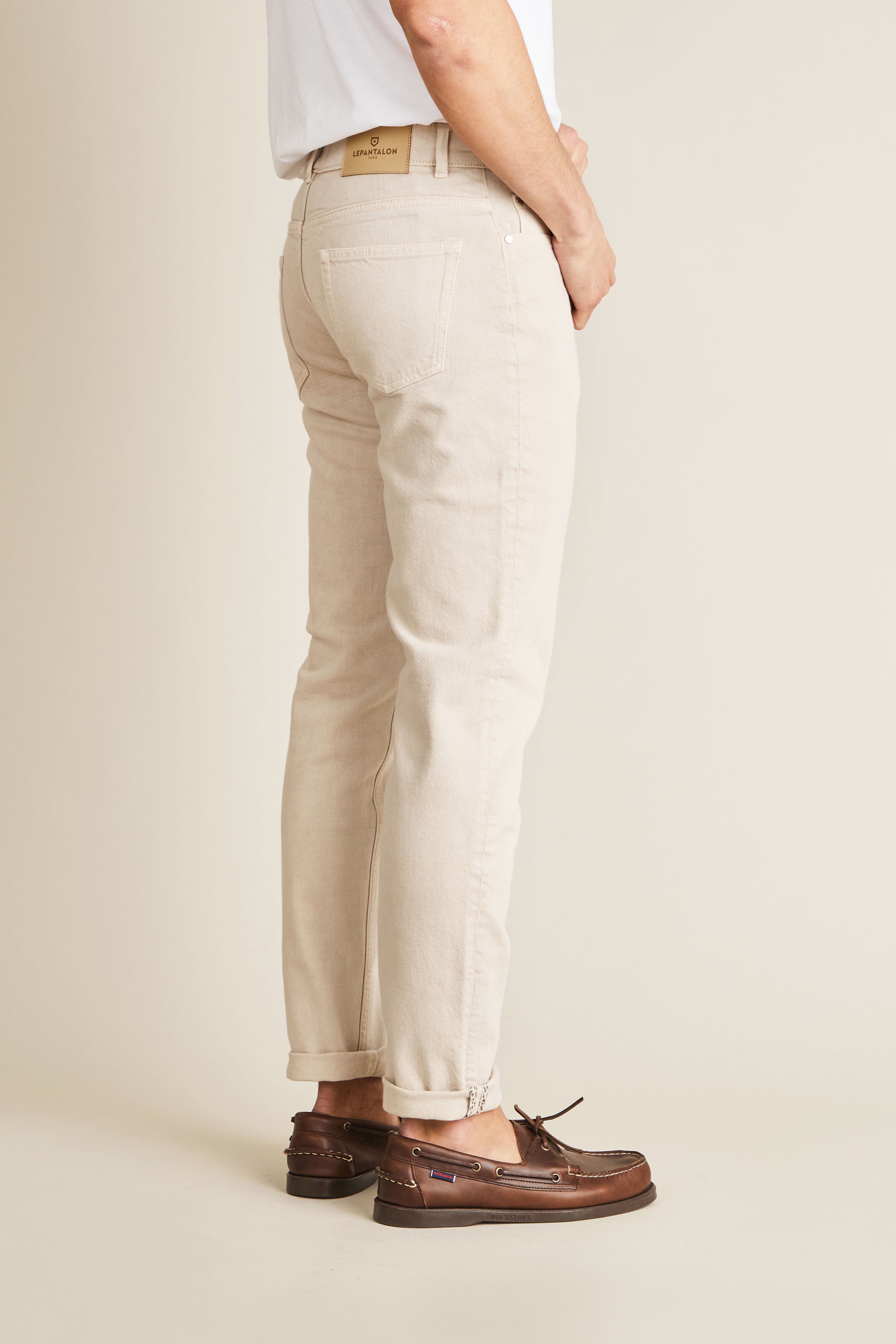 le-pantalon-jean-classique-sable-jean-homme-semi-slim image 4