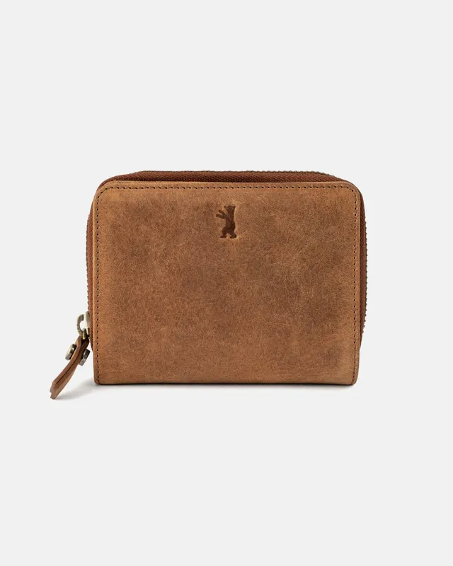 berliner-bags-sally-portefeuille-cuir-camel-zip-compact image 1