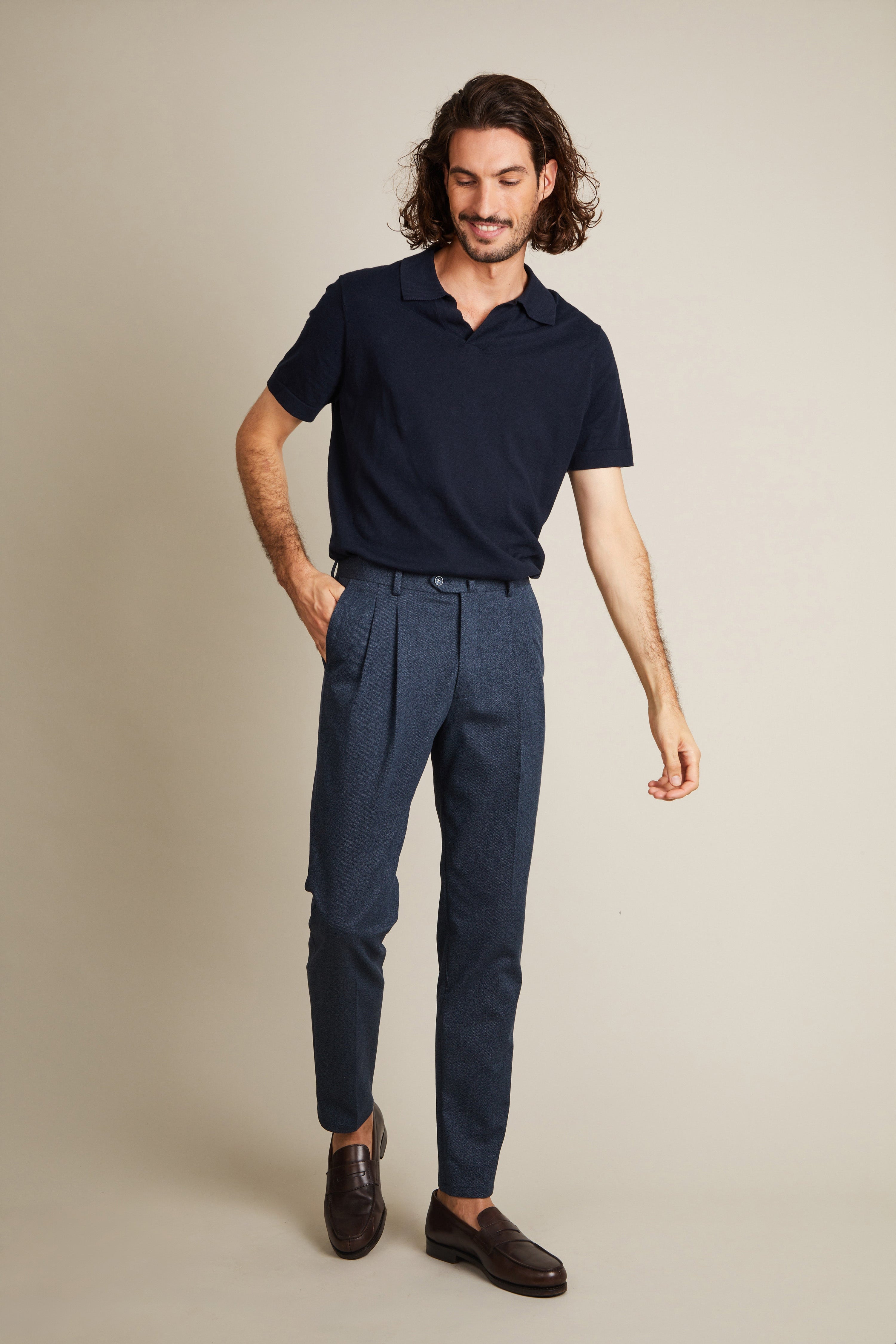 le-pantalon-flanelle-double-pinces-pantalon-bleu-whipcord image 7