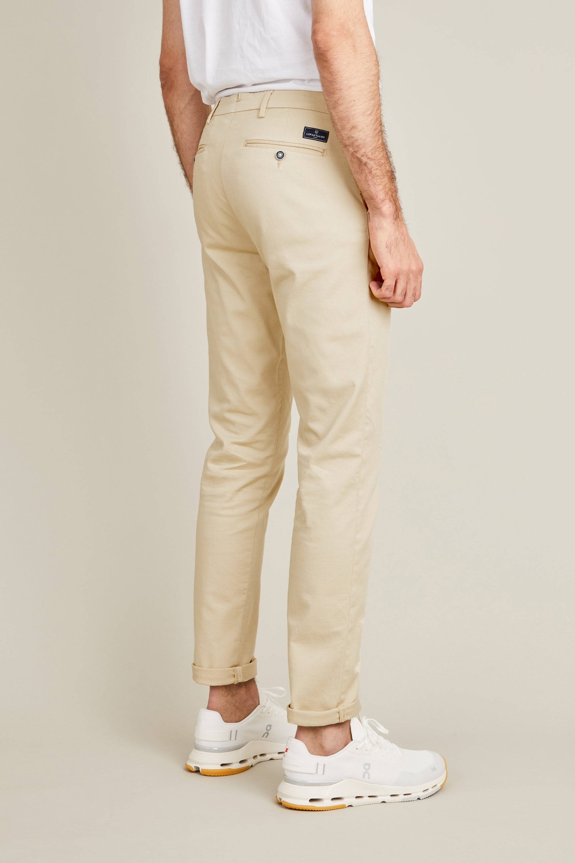 le-pantalon-chinos-homme-chino-beige-clair-coton-stretch image 8
