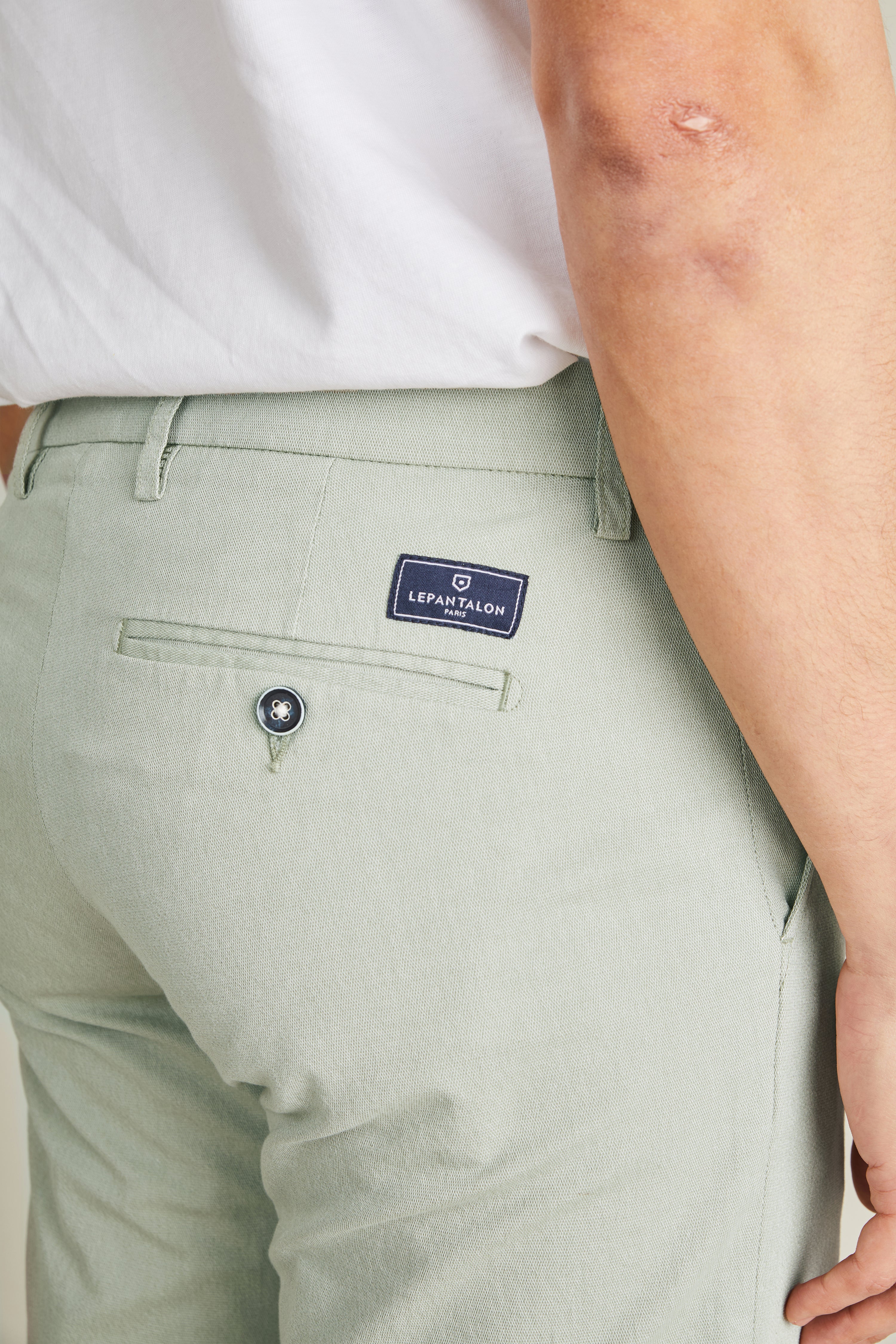 le-pantalon-bermudas-homme-fm-lpbl-2-bermuda-vert-amande image 3