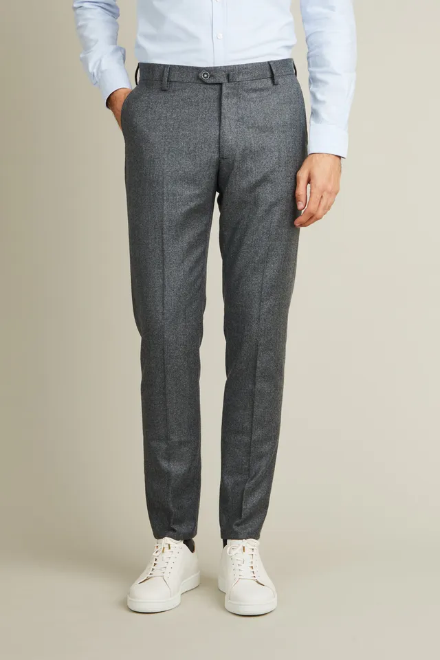le-pantalon-flanelle-homme-pantalon-gris-chin-laine-m-rinos image 1