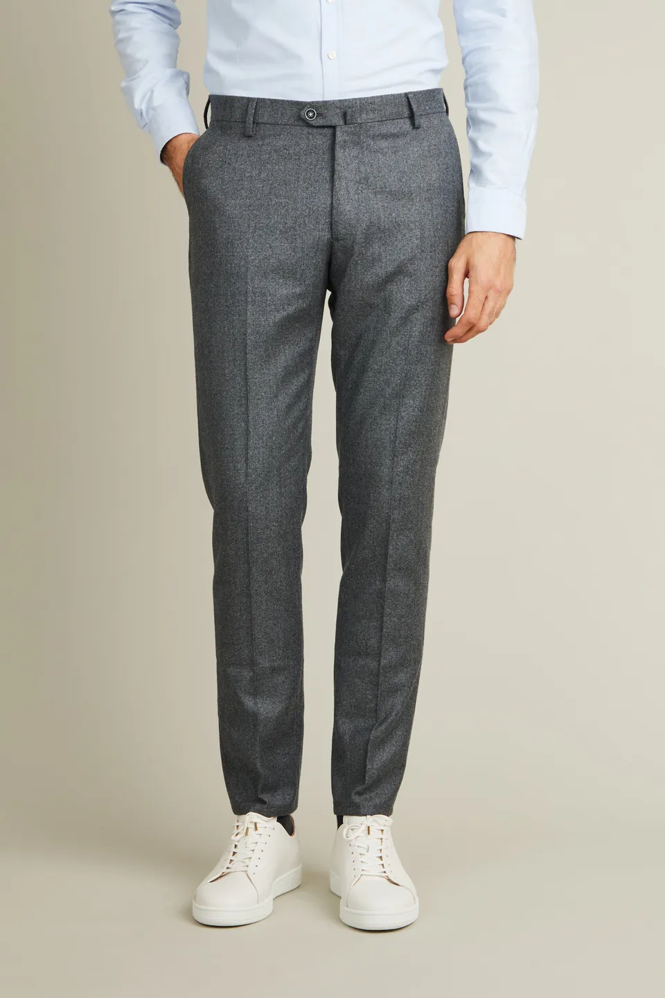le-pantalon-flanelle-homme-pantalon-gris-chin-laine-m-rinos image 1