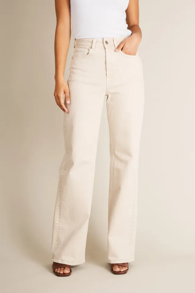 le-pantalon-jean-wideleg-sable-femme-taille-haute-large image 1