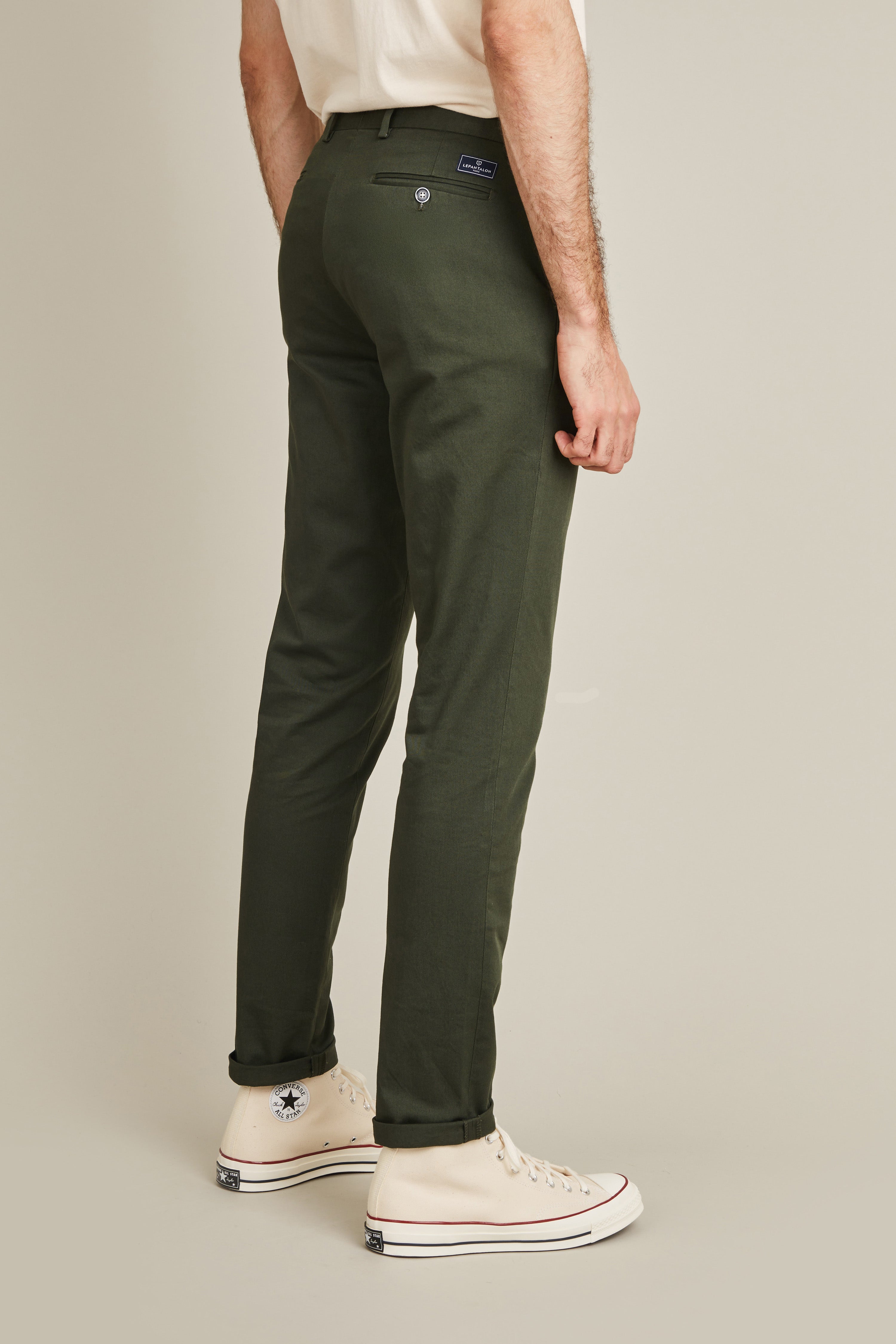le-pantalon-chino-vert-sapin-pantalon-chino-homme-coton-stretch image 5