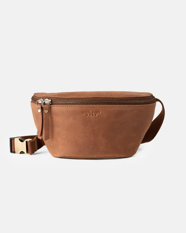 berliner-bags-noah-banane-cuir-camel-vintage-mains-libres image 1