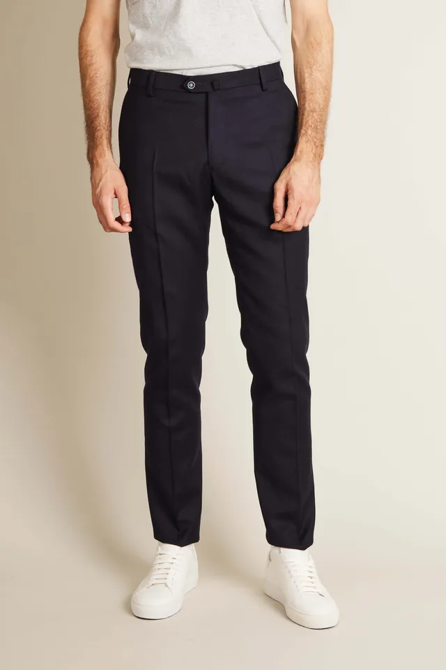 le-pantalon-flanelle-stretch-bleu-marine-pantalon-m-rinos image 1