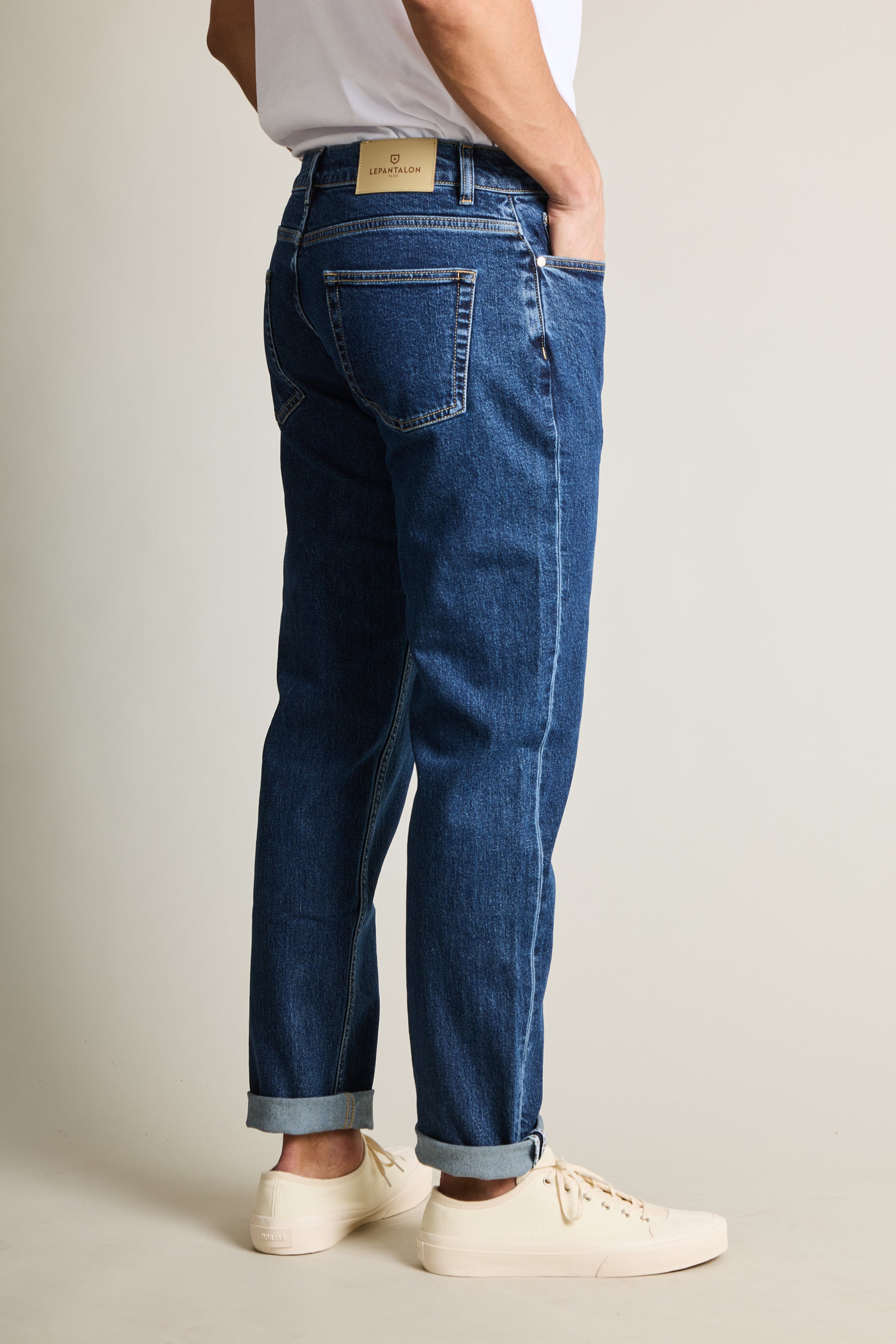 le-pantalon-jeans-homme-classique-bleu-stone-semi-slim image 3