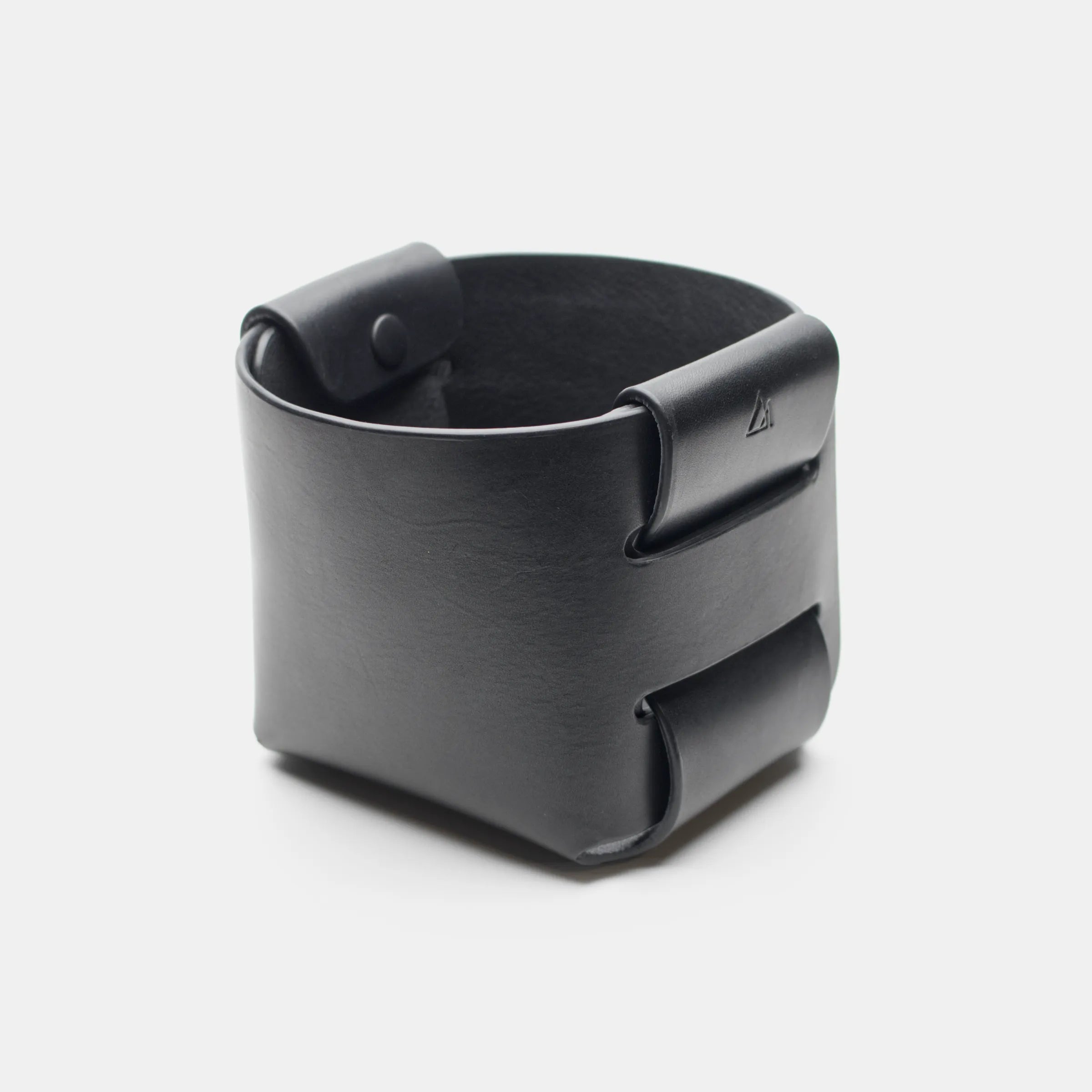 darksails-panier-de-rangement-cuir-noir-vide-poche-bureau image 2