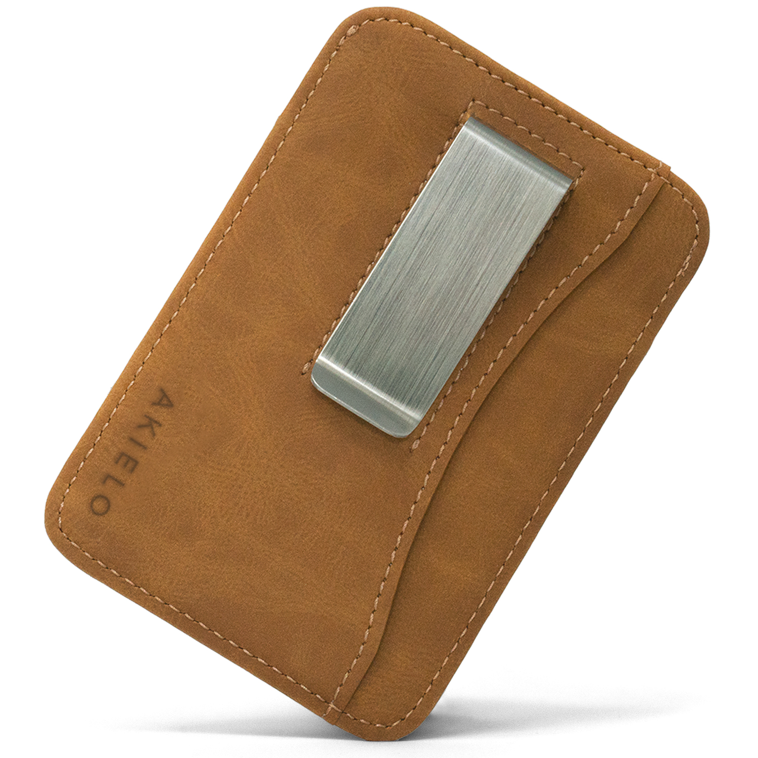 akielo-charlie-portefeuille-cuir-homme-clip-tan image 1