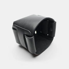 darksails-panier-cuir-noir-vide-poche-bureau-fait-main image 3