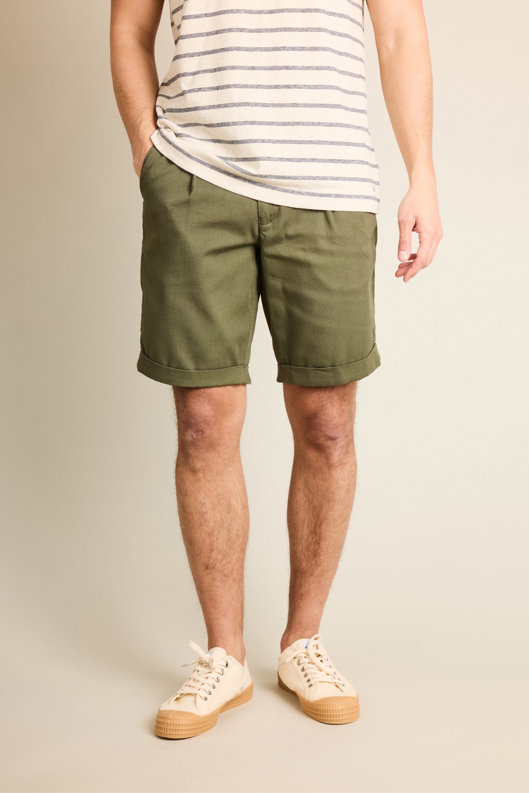 le-pantalon-fm-lpbct-2-bermuda-kaki-fonc-coton-stretch image 1