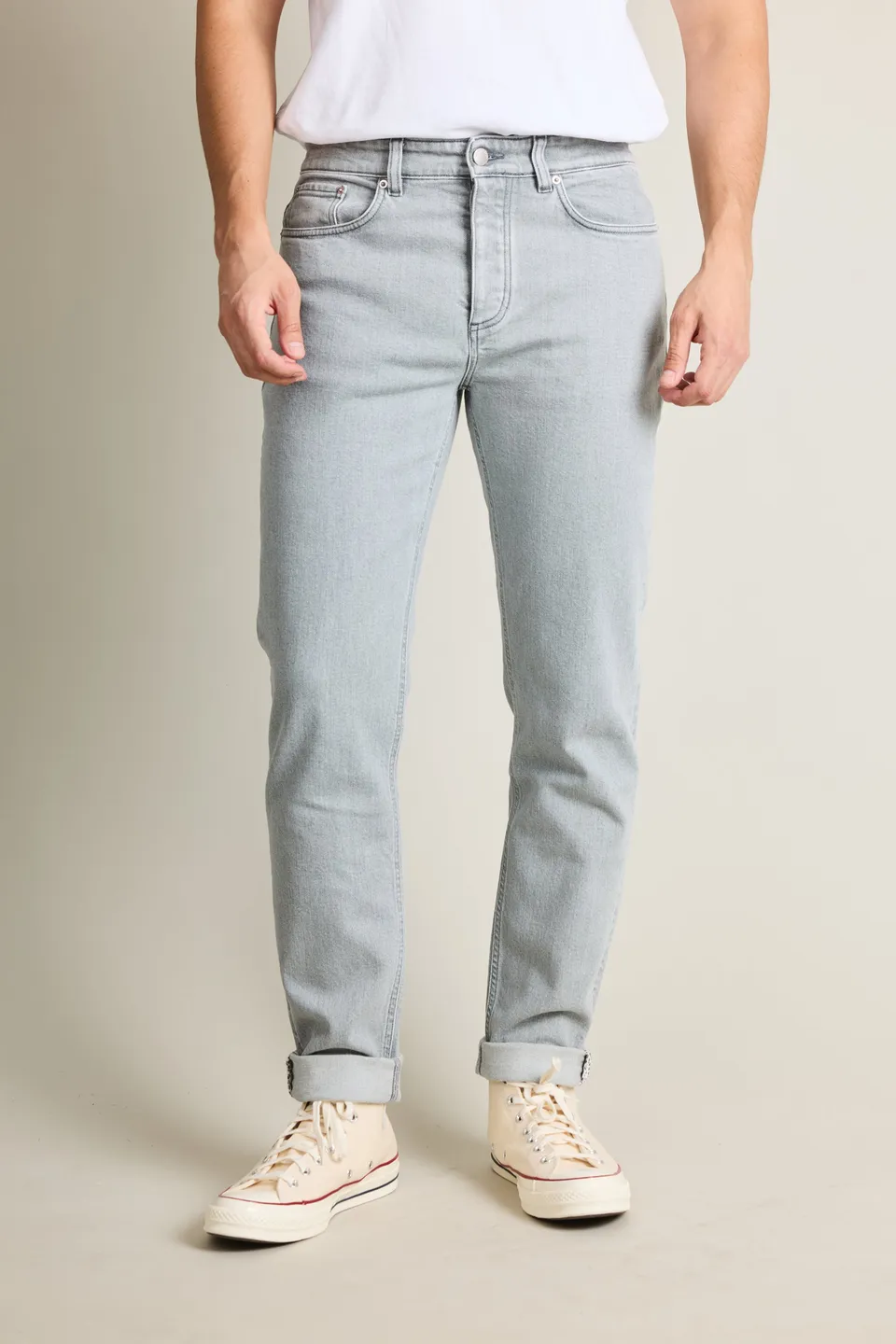 le-pantalon-jean-classique-gris-jean-homme-semi-slim image 1