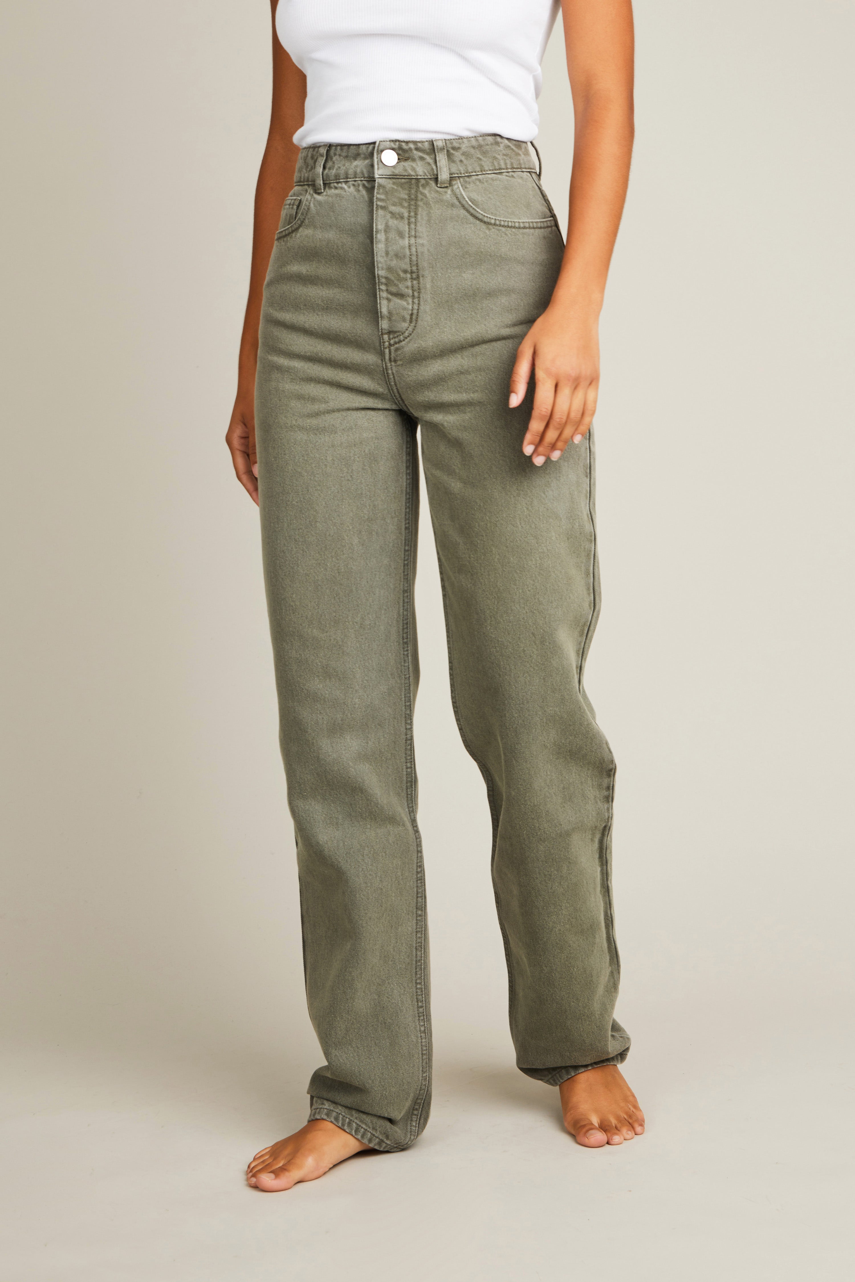 le-pantalon-jeans-homme-jean-regular-vert-coton image 5