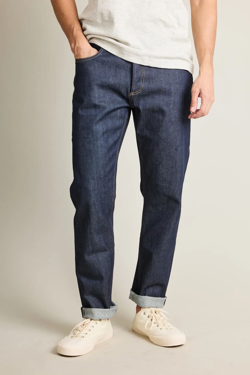 le-pantalon-jean-selvedge-bleu-jean-homme-coton-bio-14-oz image 1