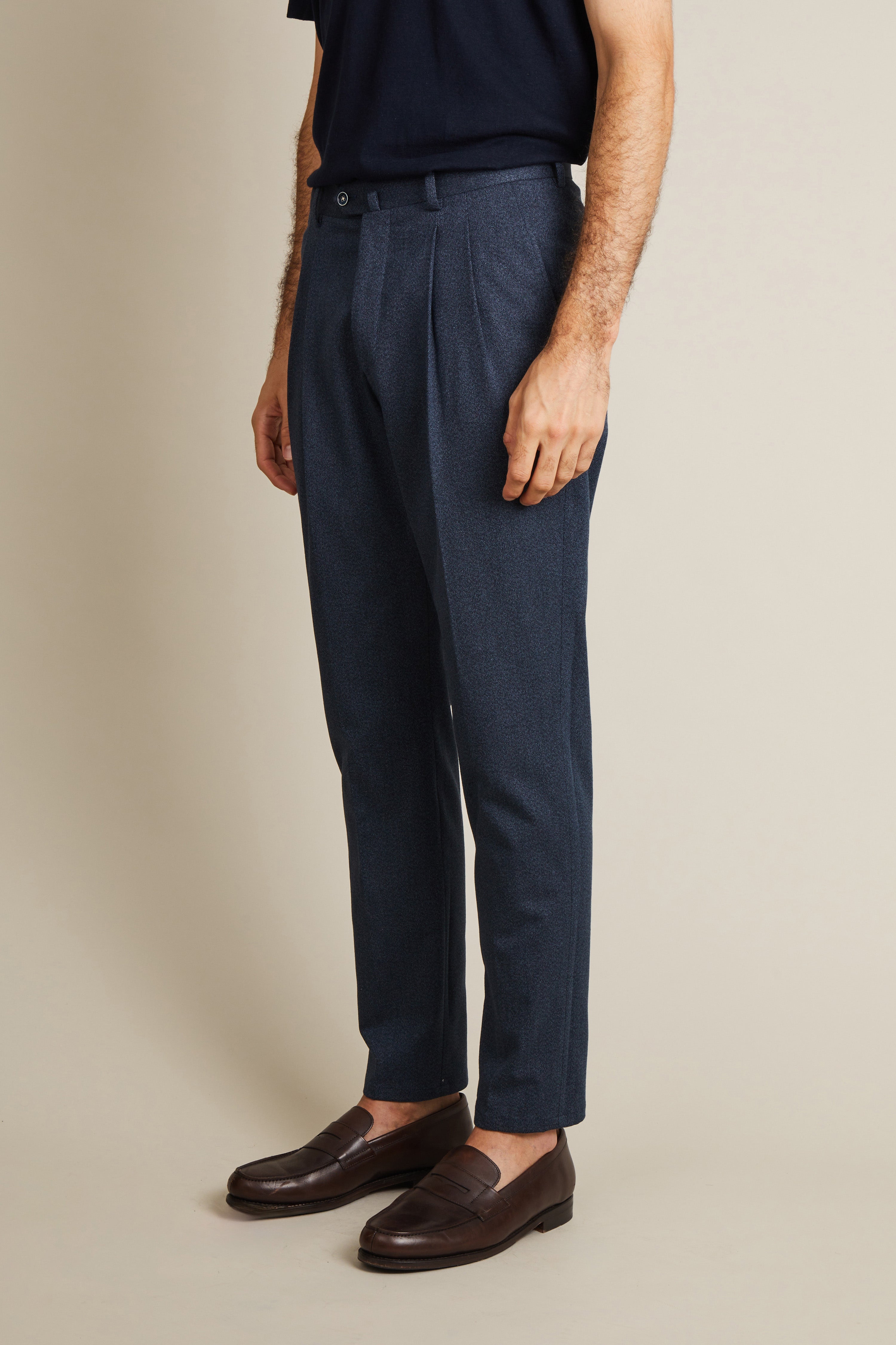 le-pantalon-flanelle-double-pinces-pantalon-bleu-whipcord image 6