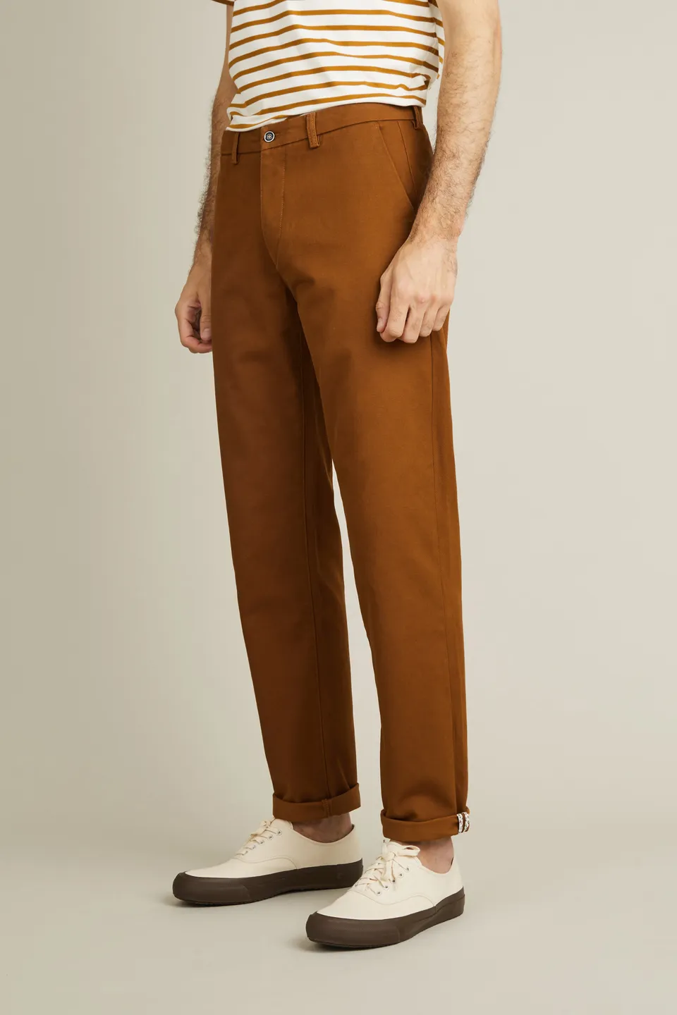 le-pantalon-chinos-chino-droit-camel-coton-4-saisons image 1