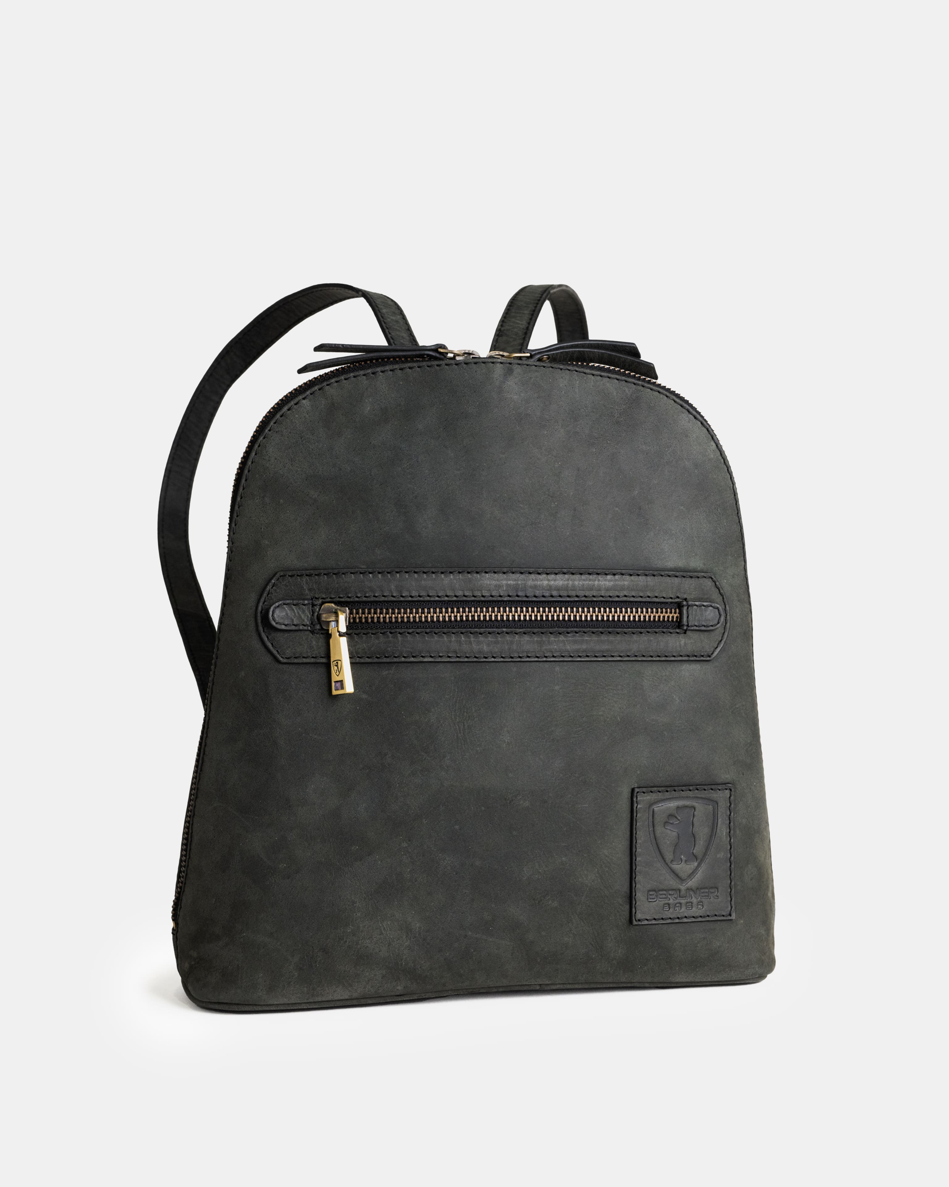 berliner-bags-diana-sac-dos-cuir-gris-fonc-vintage image 7