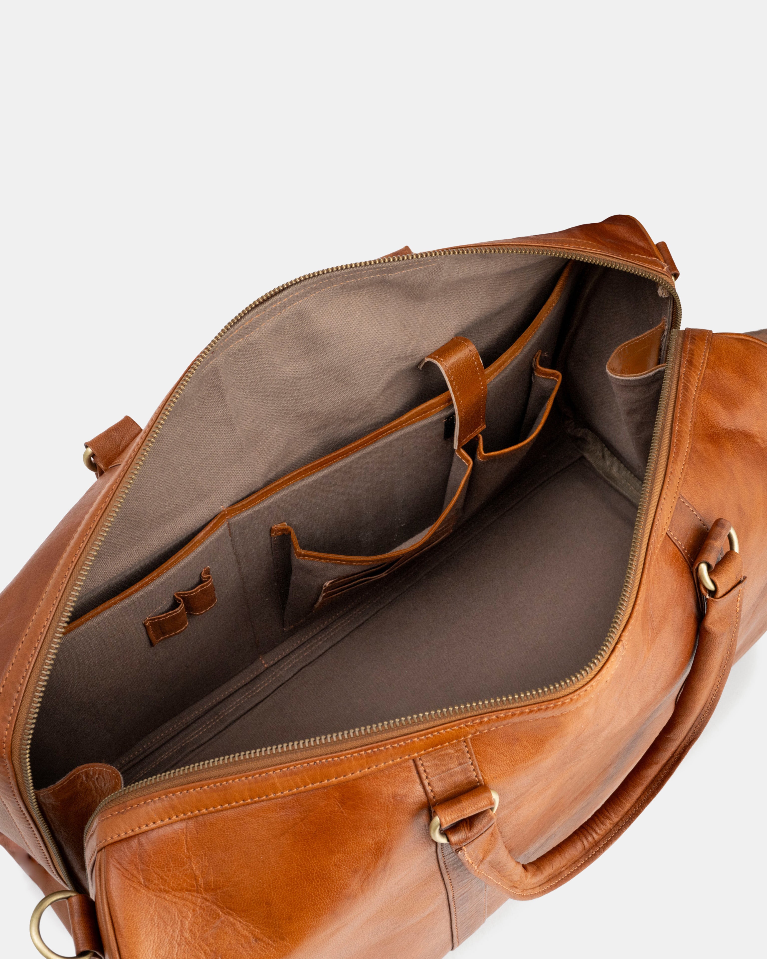 berliner-bags-boston-sac-voyage-cuir-marron-vintage image 6