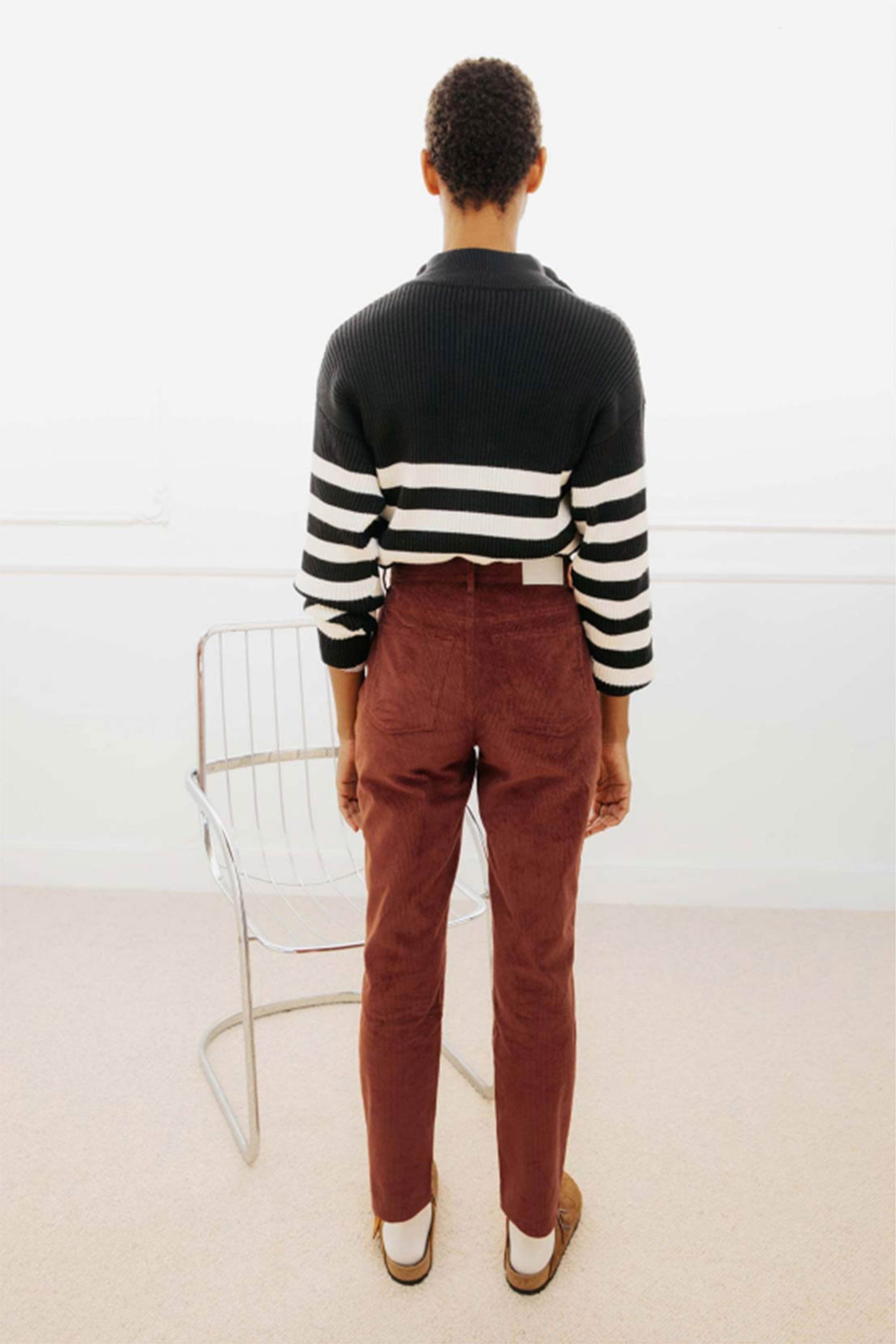 le-pantalon-pantalon-velours-droit-rouge-brique-taille-haute image 6