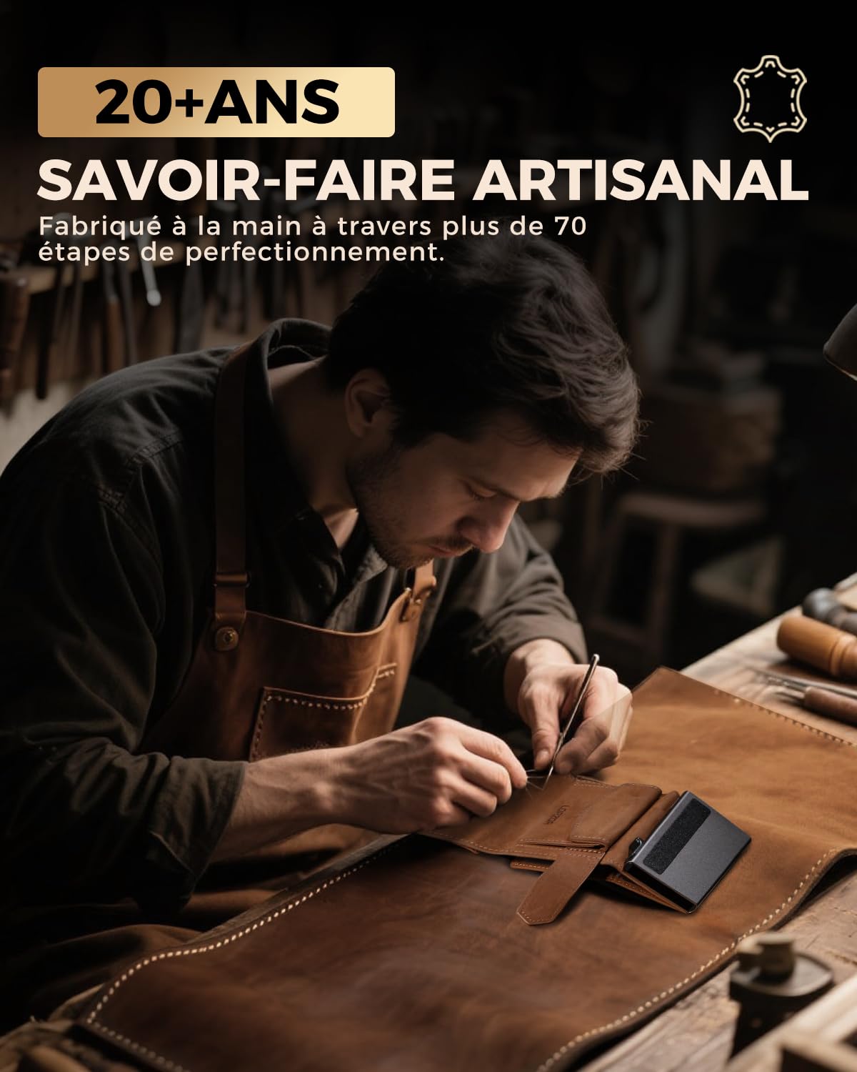 lorzor-leather-wallet-portefeuille-cuir-marron-10-cartes-rfid image 4