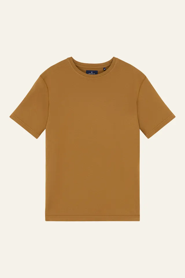 le-pantalon-t-shirts-tee-shirt-coton-lin-caramel-bio image 1
