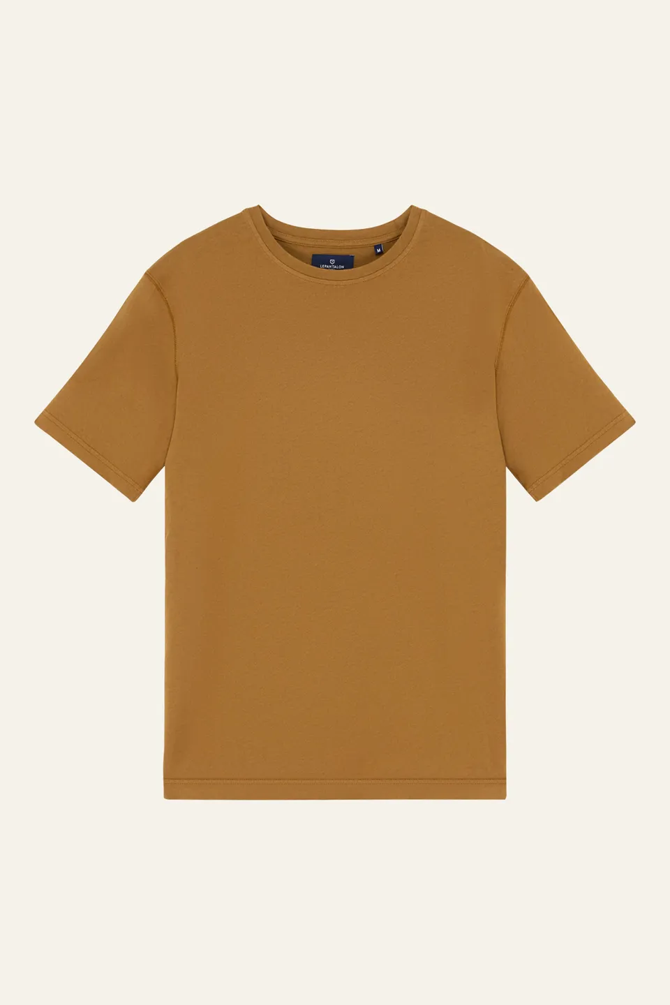 le-pantalon-t-shirts-tee-shirt-coton-lin-caramel-bio image 1