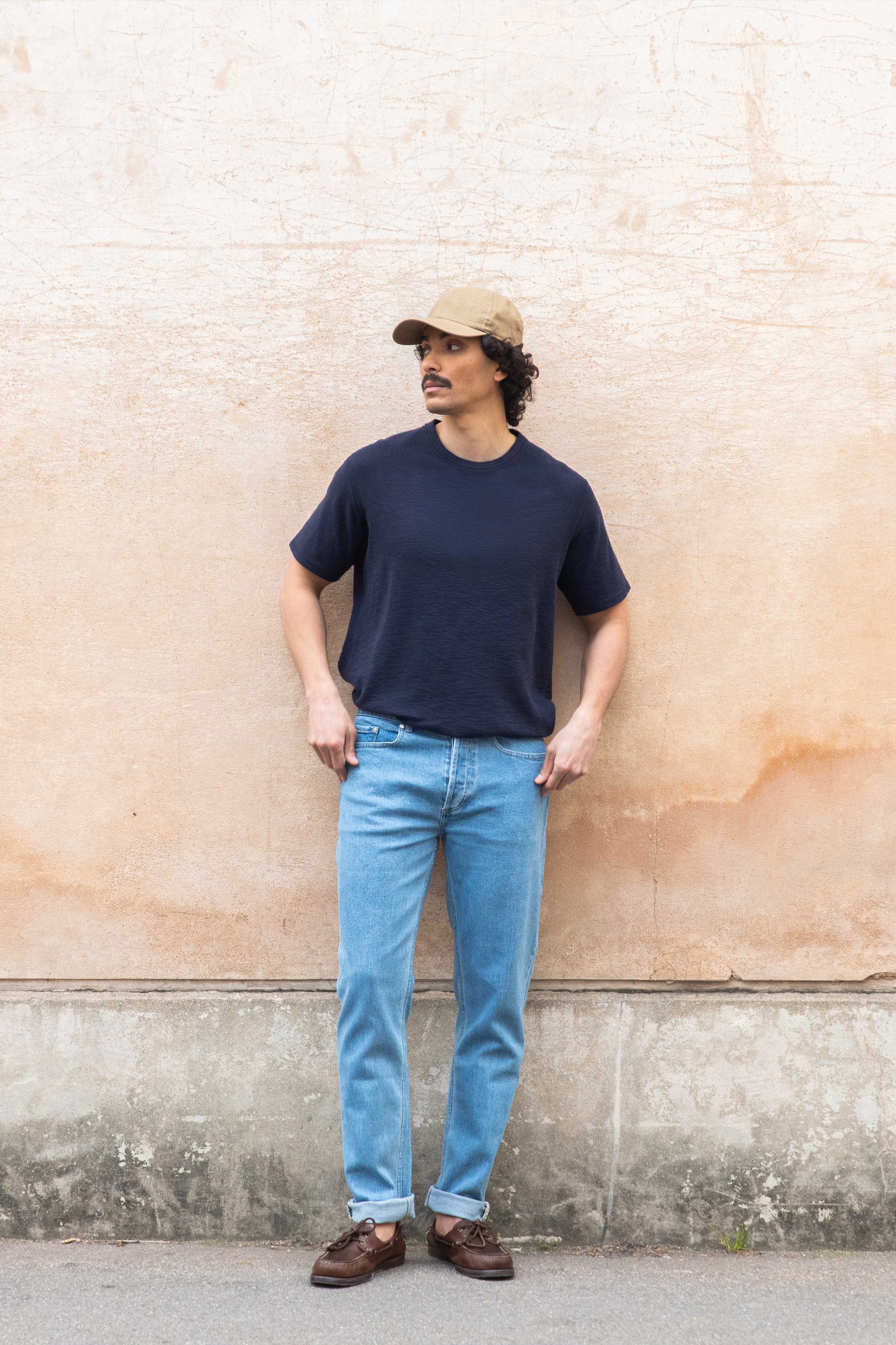 le-pantalon-t-shirt-textur-bleu-marine-coton-portugal image 4