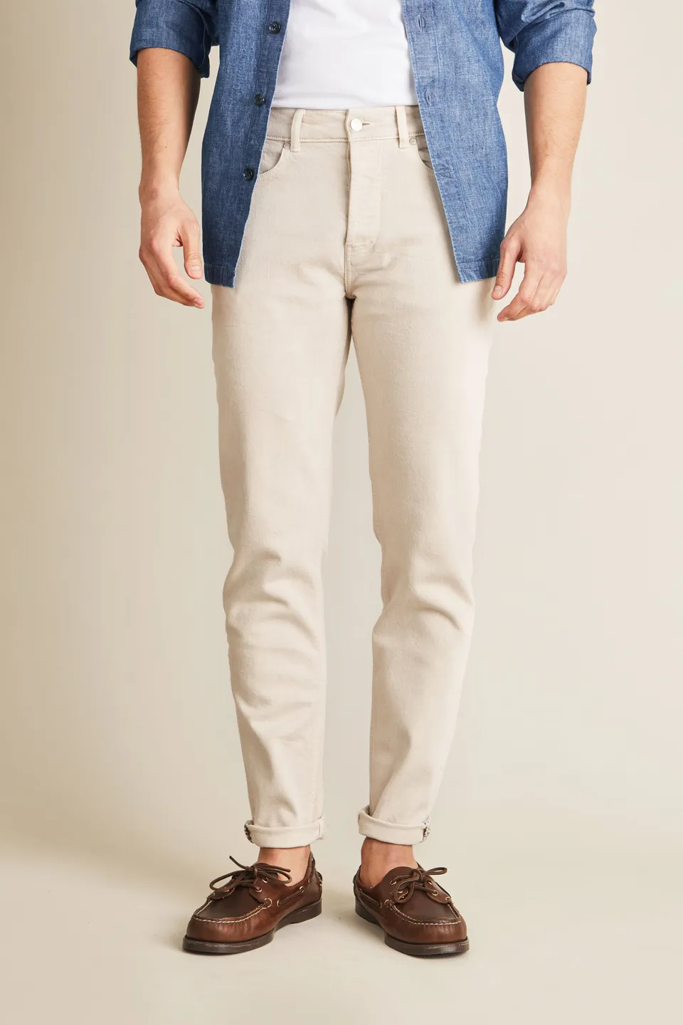le-pantalon-jean-classique-sable-jean-homme-semi-slim image 1
