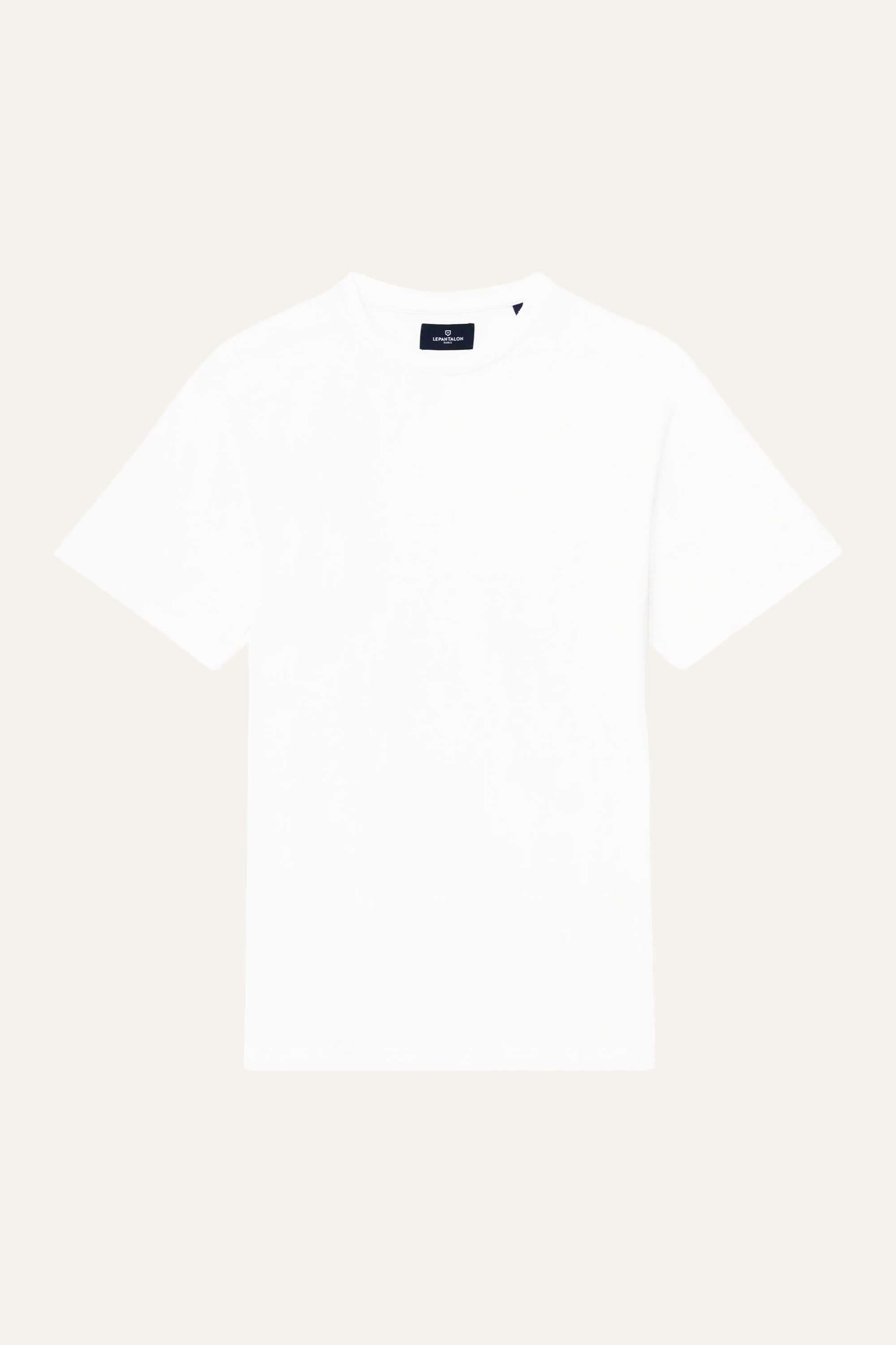 le-pantalon-t-shirts-homme-tee-shirt-coton-lin-blanc-droit image 1