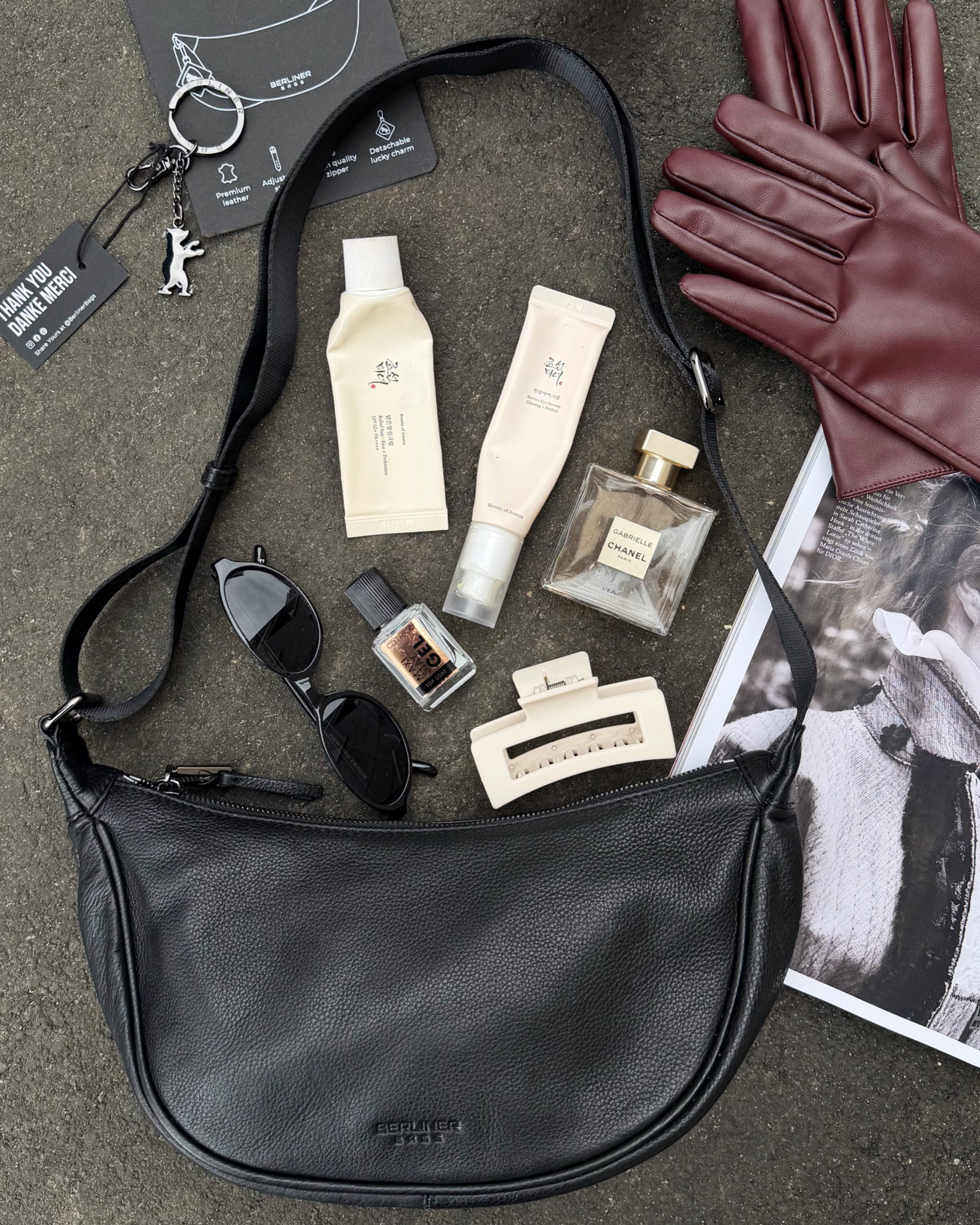 berliner-bags-luna-sac-crois-cuir-noir-demi-lune image 5